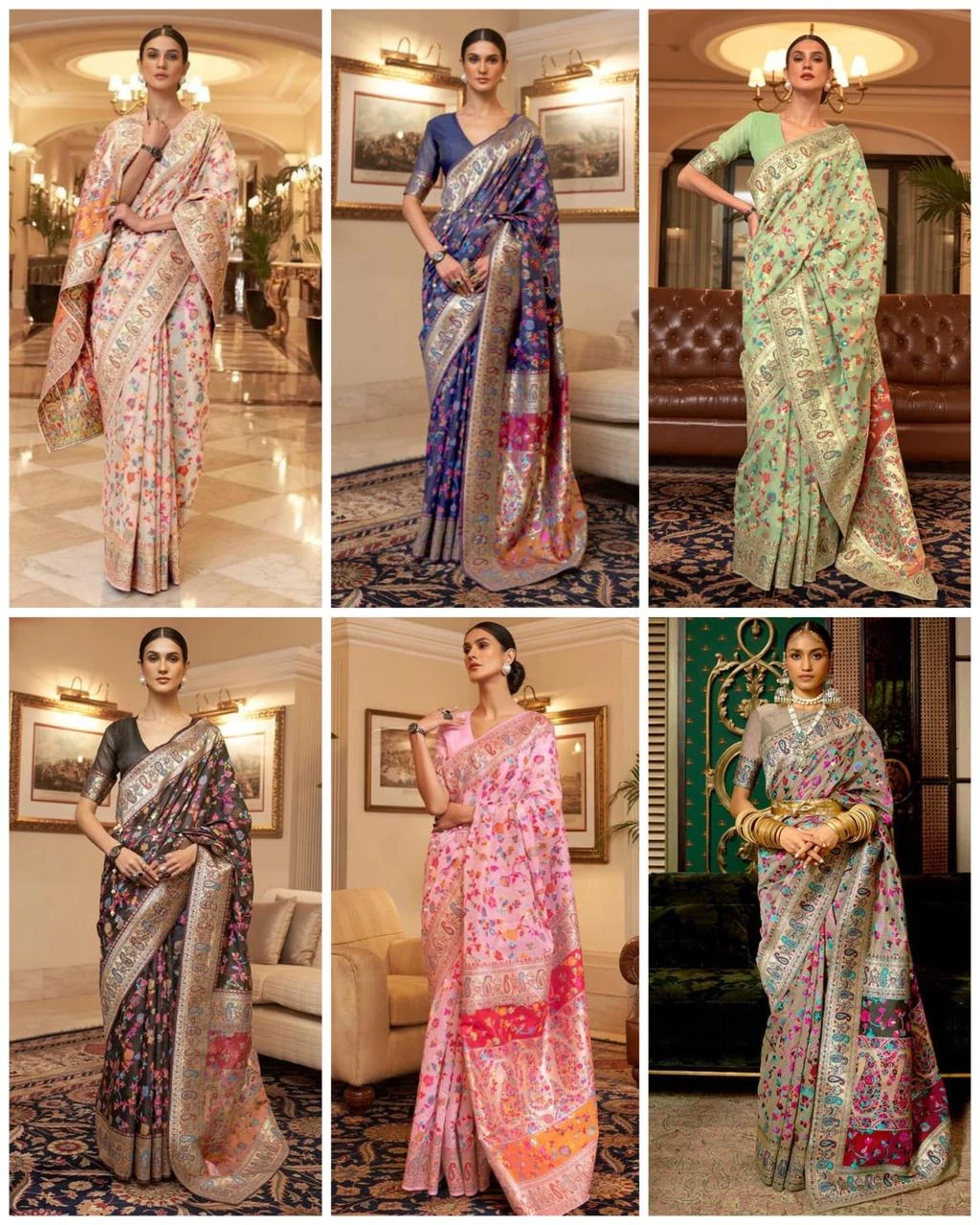 Soft Silk 008 Pashmina Kashmiri Weaving Saree Collection