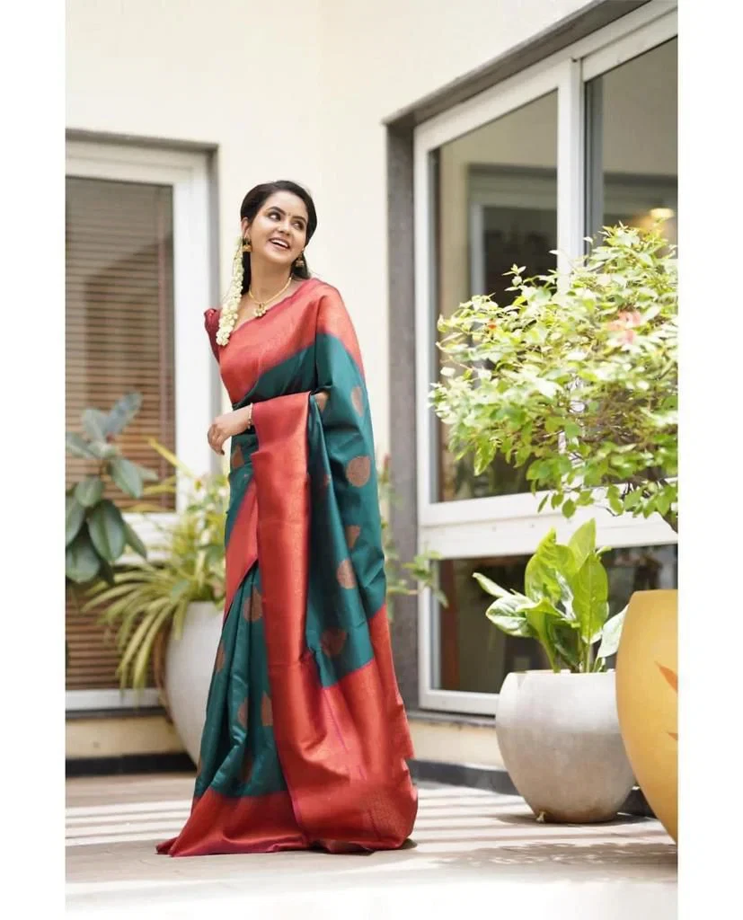 Soft Silk 4059 Lichi Silk Jacquard Worked Saree Collection