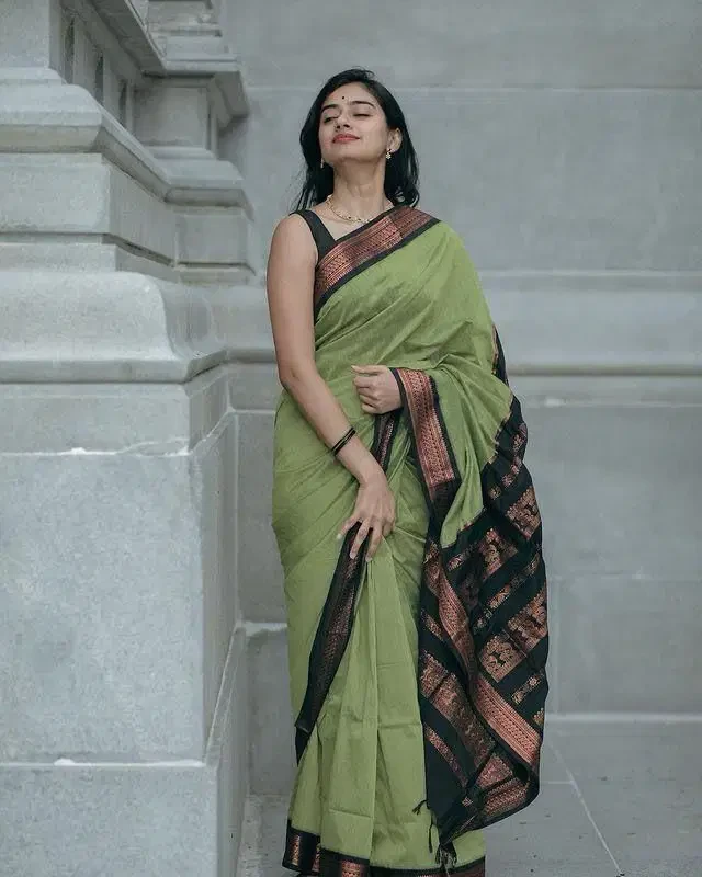 Soft Silk 5044 Lichi Silk Jacquard Work Saree Collection