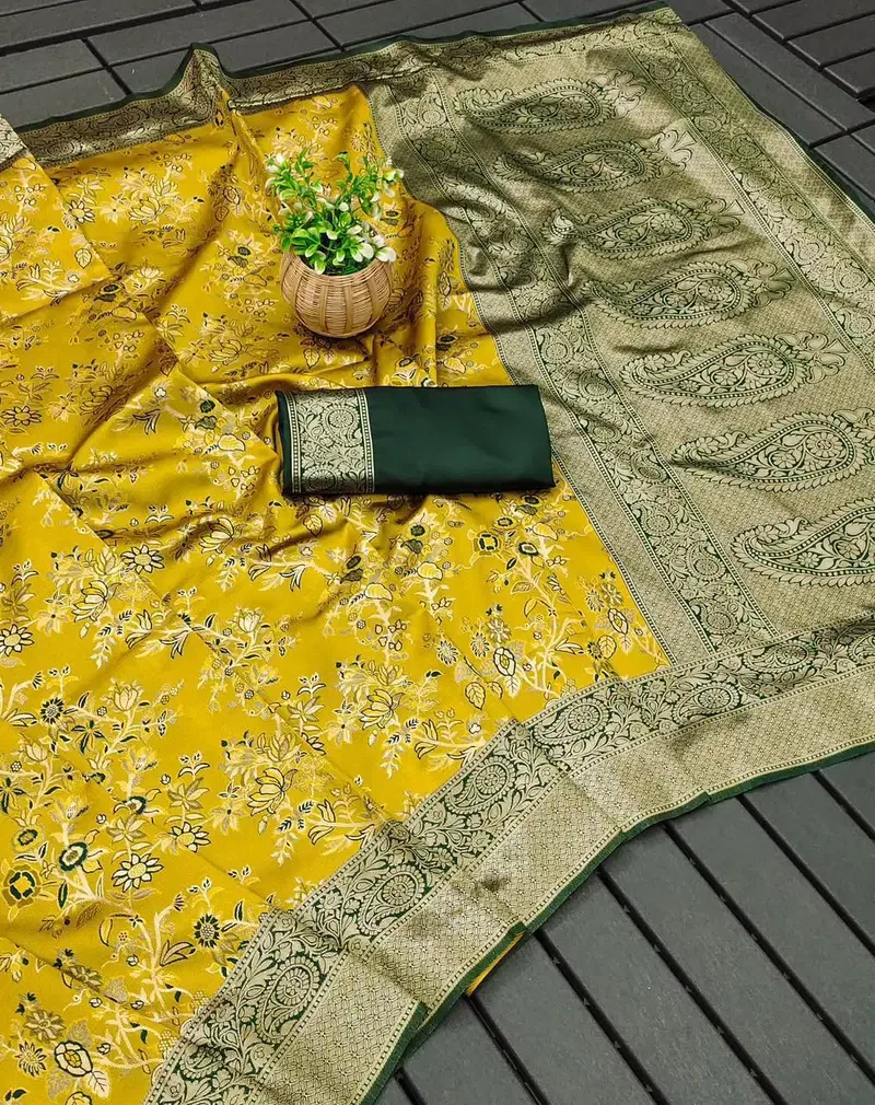 Soft Silk 6002 Lichi Silk Jacquard Work Saree Collection