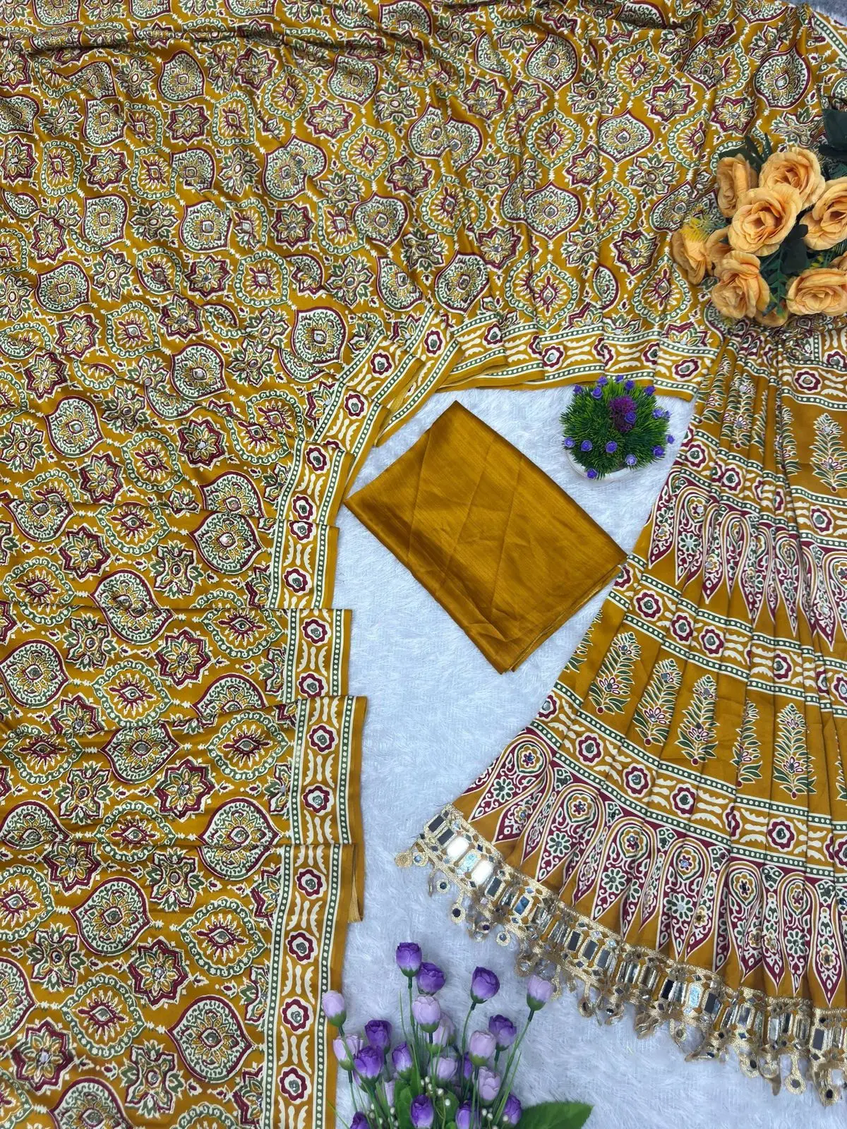 St D No 142 Satin Viscose Silk Pure Arjakh Printed Saree Collection