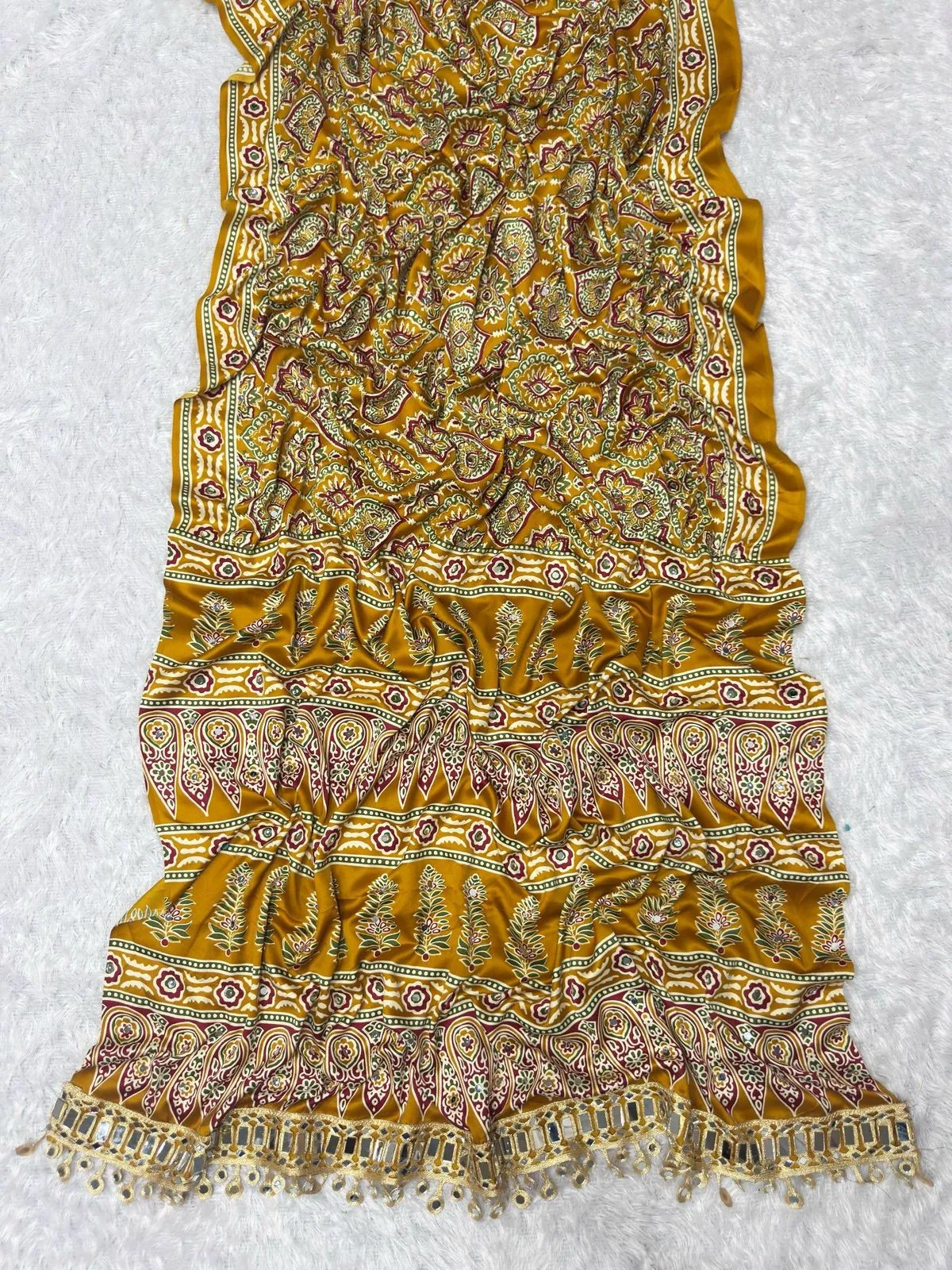 St D No 142 Satin Viscose Silk Pure Arjakh Printed Saree Collection