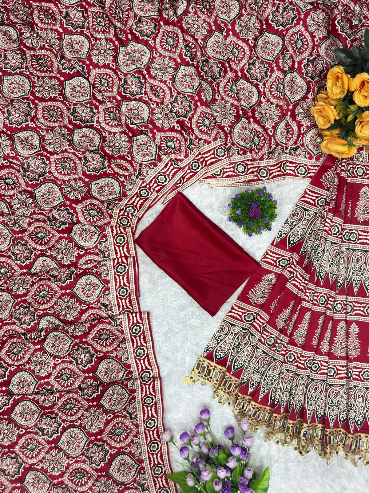 St D No 142 Satin Viscose Silk Pure Arjakh Printed Saree Collection