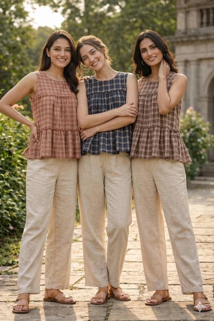 Vinayak Enterprise Designer Linen Cotton Top Pant Set Collection