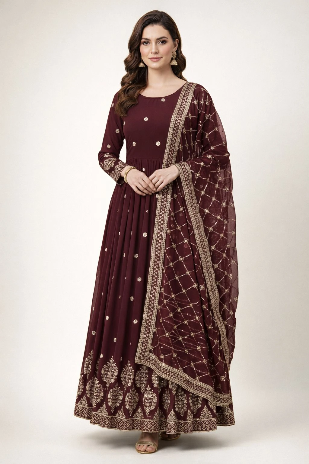 Vinayak Enterprise Elegant Embroidered Sequence Designer Anarkali