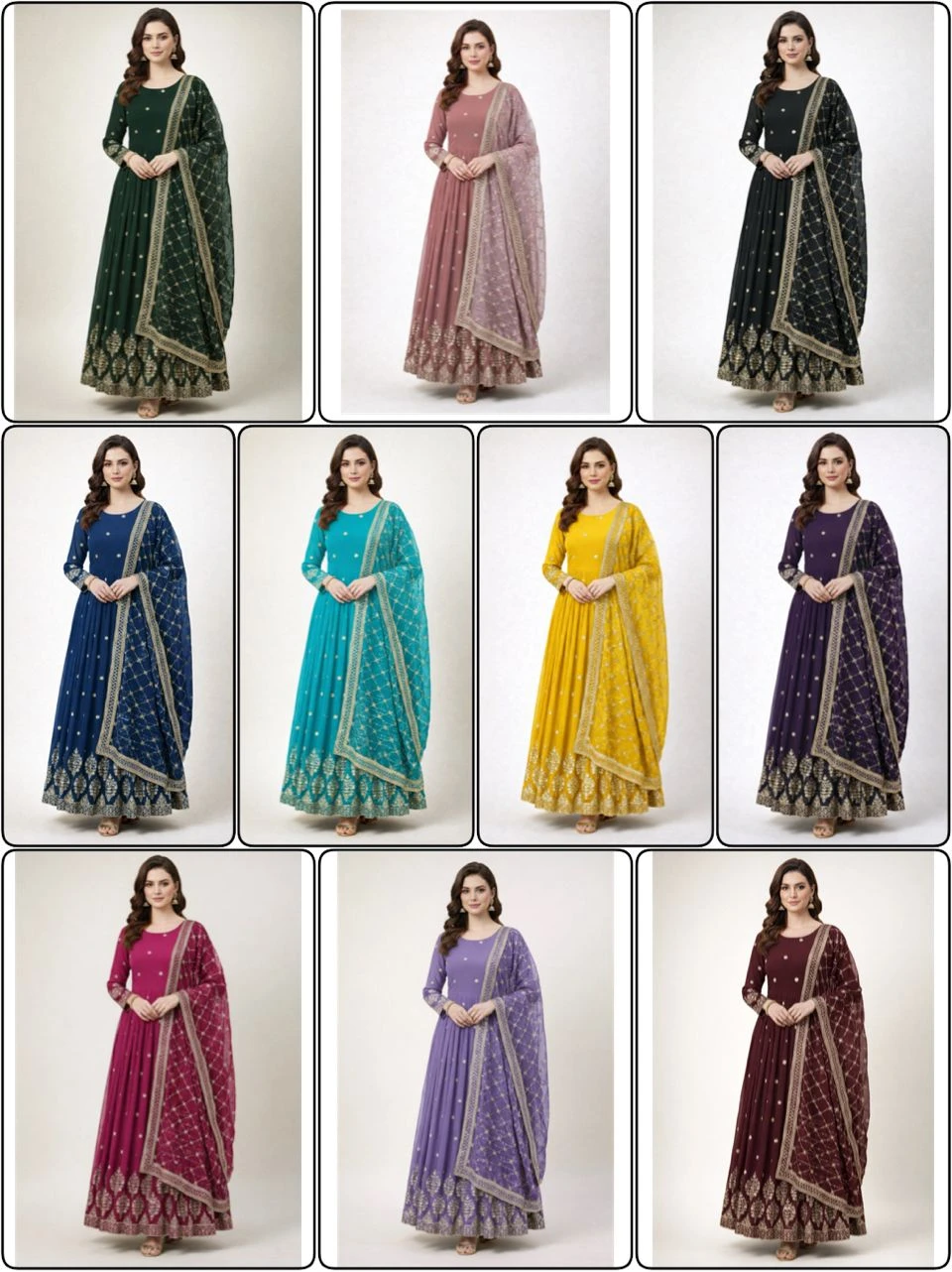 Vinayak Enterprise Elegant Embroidered Sequence Designer Anarkali