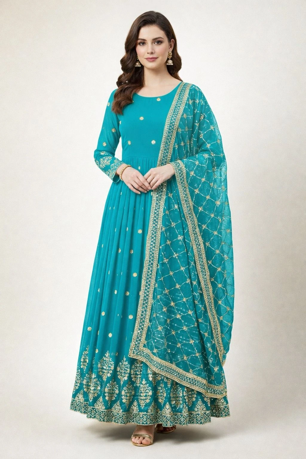 Vinayak Enterprise Elegant Embroidered Sequence Designer Anarkali