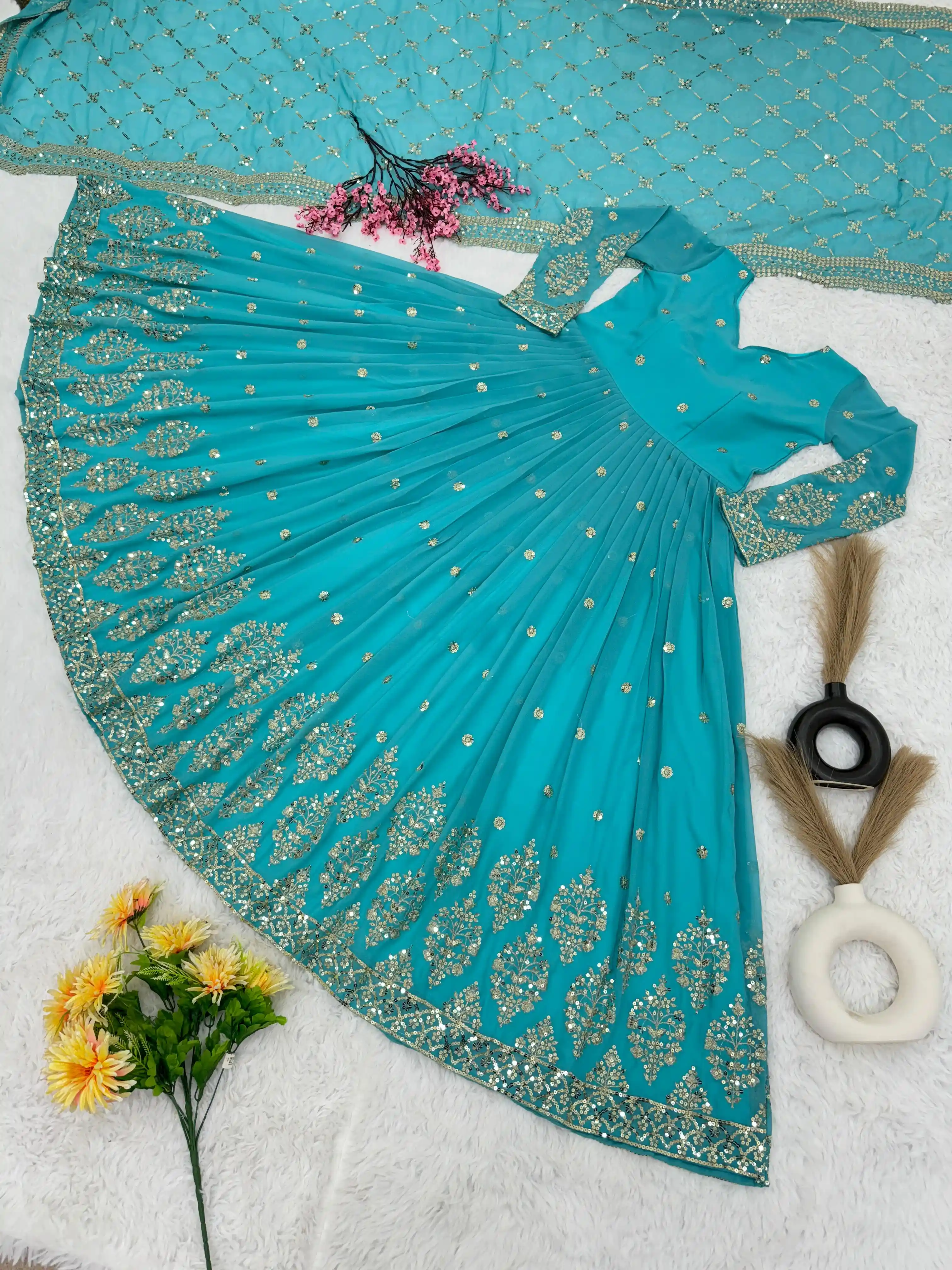 Vinayak Enterprise Elegant Embroidered Sequence Designer Anarkali