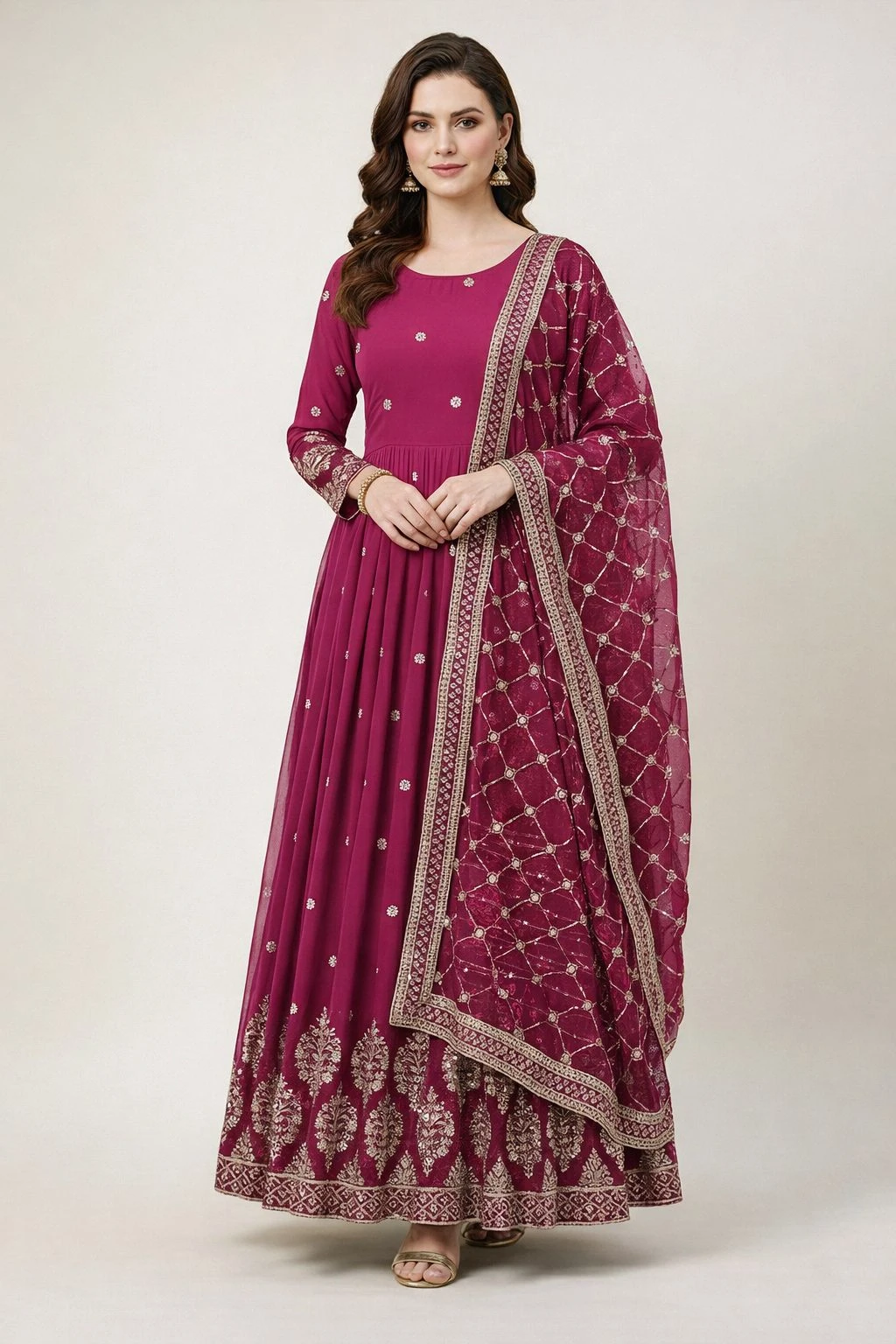 Vinayak Enterprise Elegant Embroidered Sequence Designer Anarkali