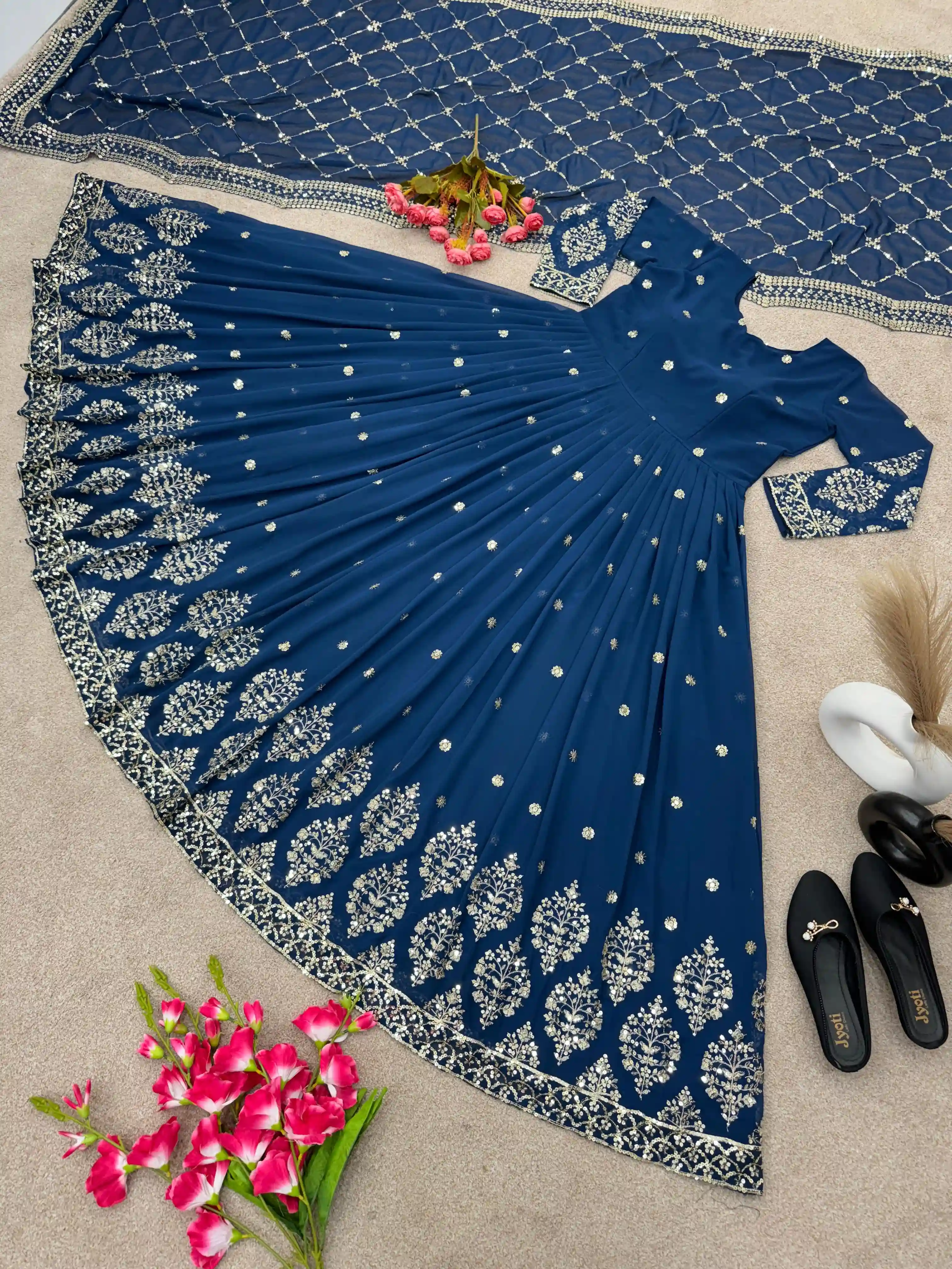 Vinayak Enterprise Elegant Embroidered Sequence Designer Anarkali
