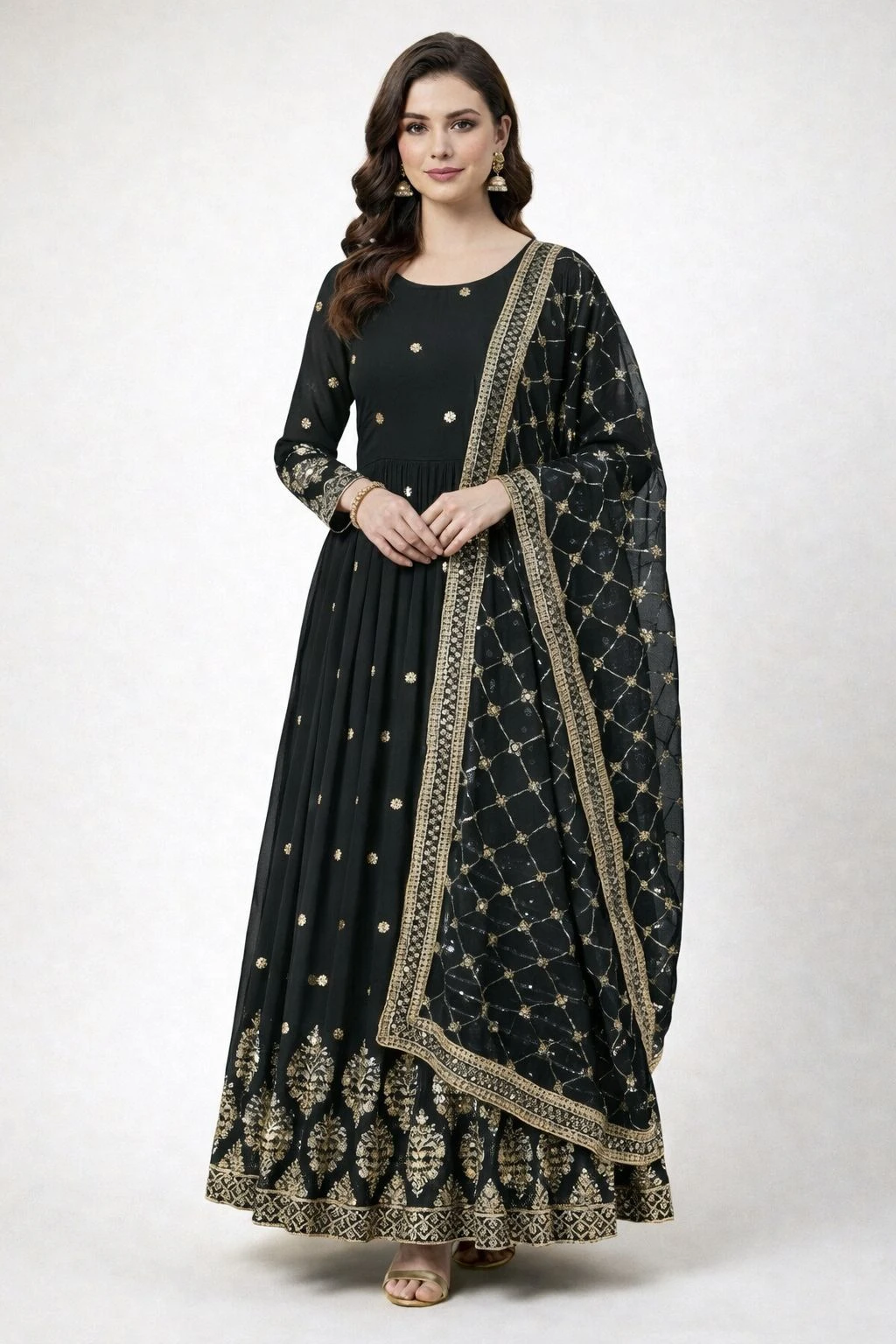 Vinayak Enterprise Elegant Embroidered Sequence Designer Anarkali