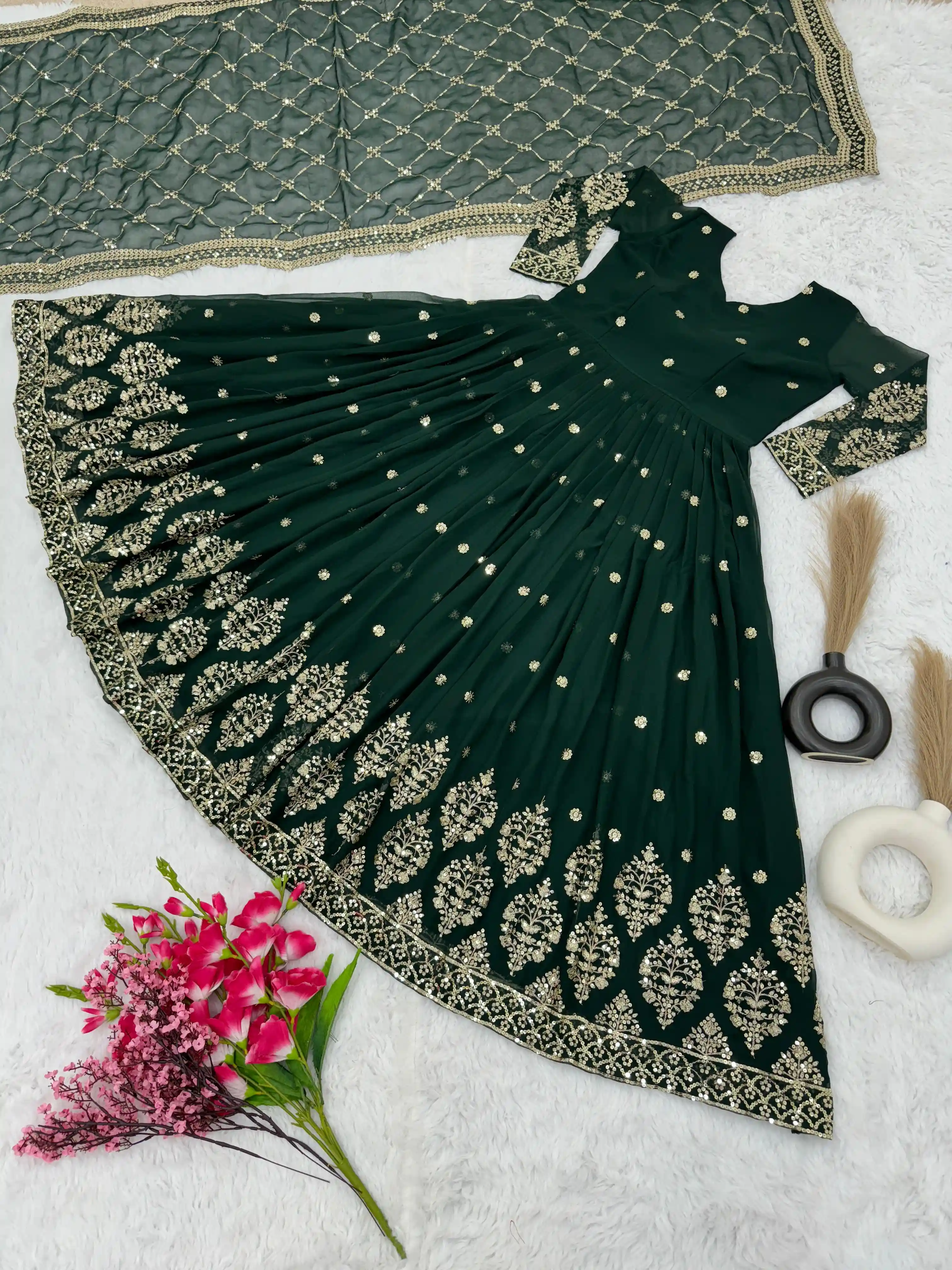 Vinayak Enterprise Elegant Embroidered Sequence Designer Anarkali