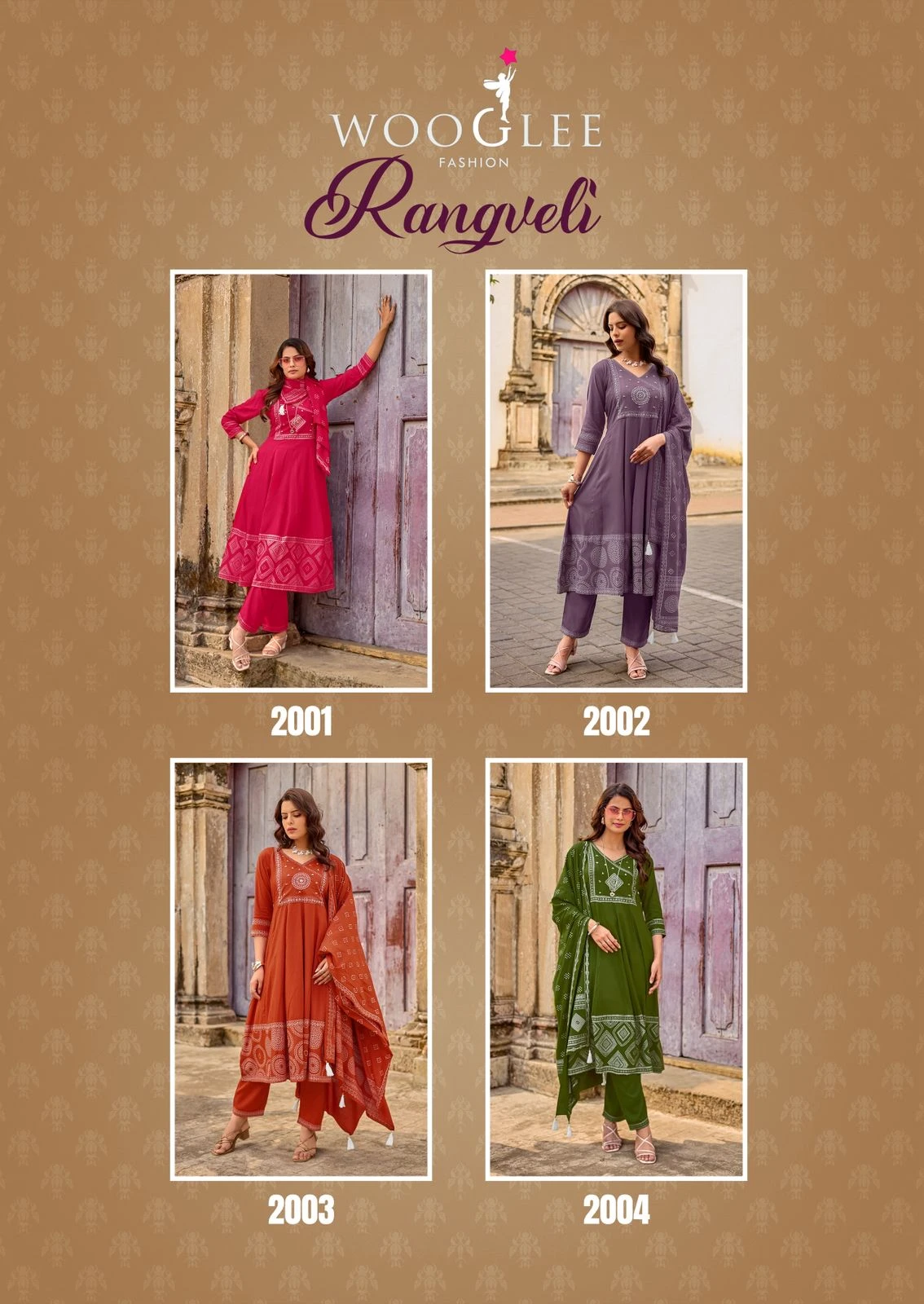 Wooglee Rangveli Rayon Printed Suit Set