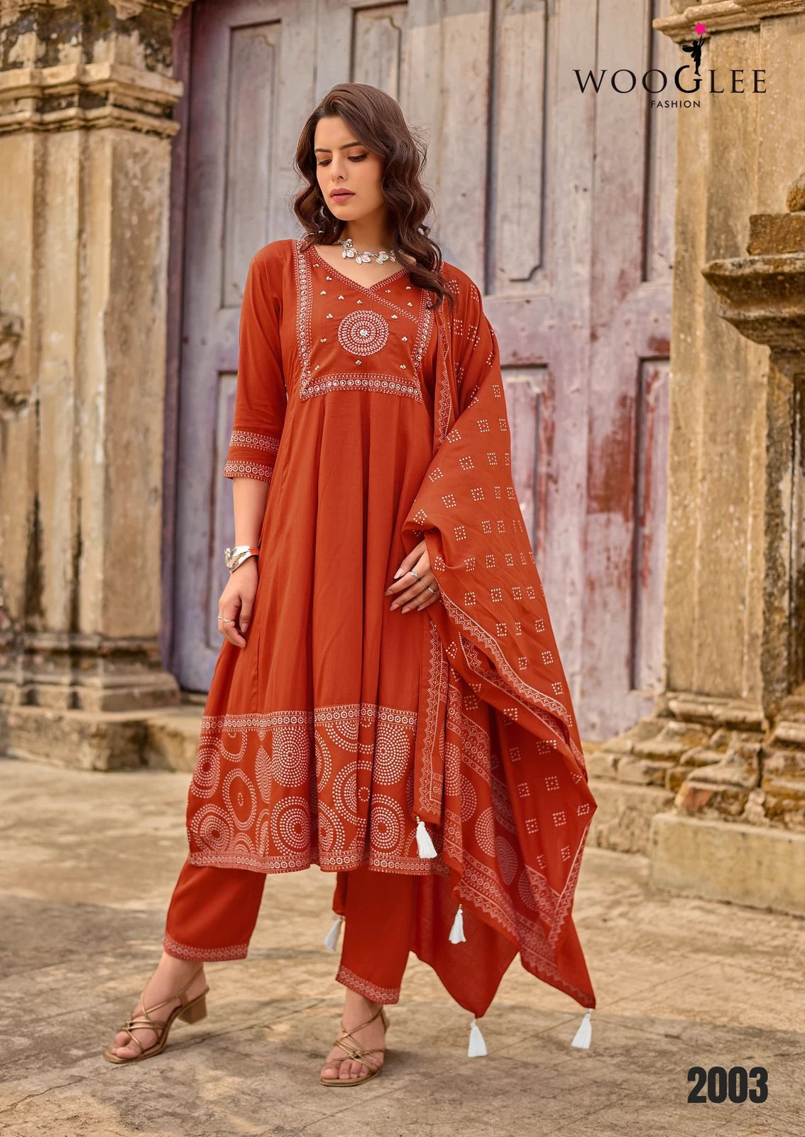 Wooglee Rangveli Rayon Printed Suit Set