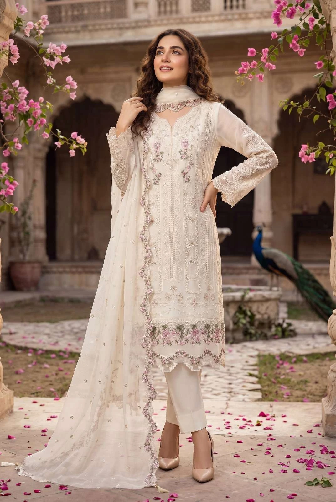 Zeenat Embroidered Chiffon Suit