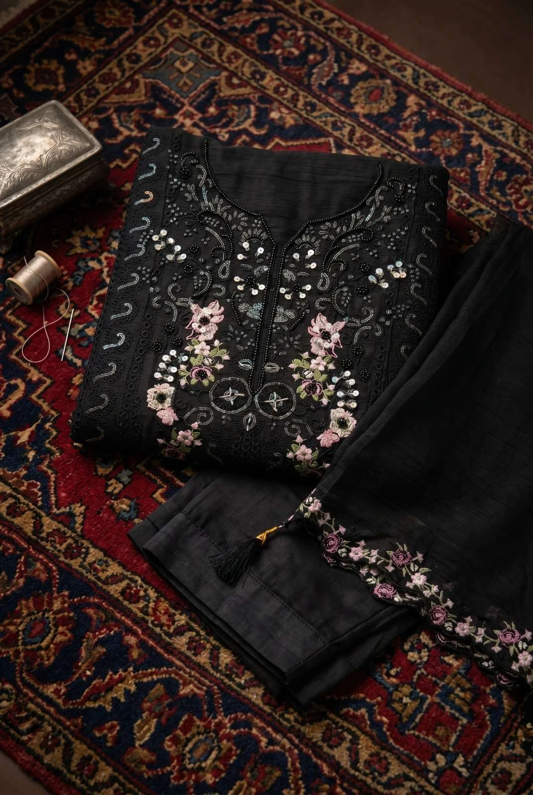 Zeenat Embroidered Chiffon Suit
