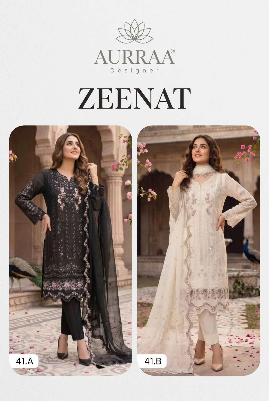 Zeenat Embroidered Chiffon Suit