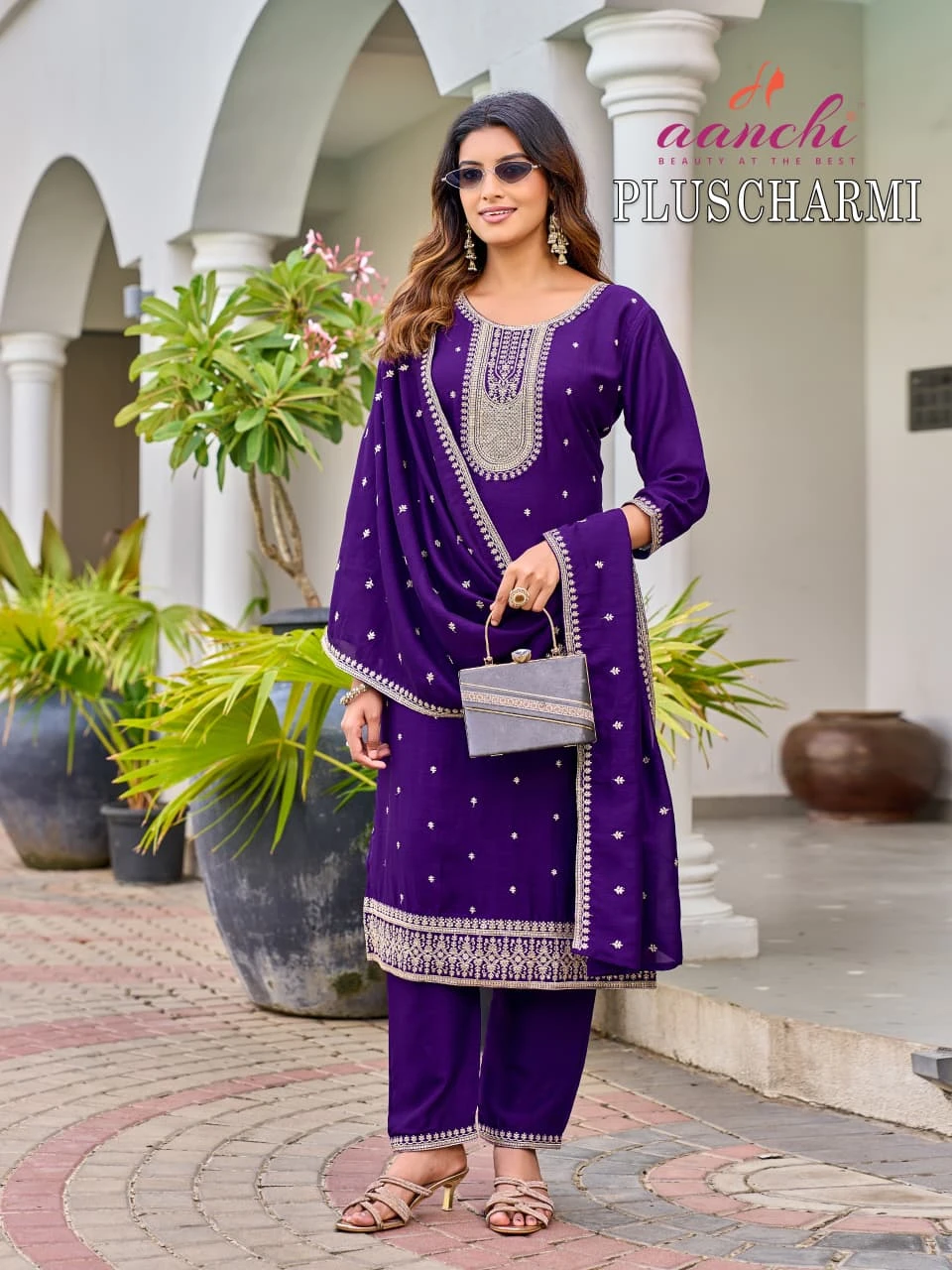 AANCHI Plus Charmi Vichitra Silk Suit Set