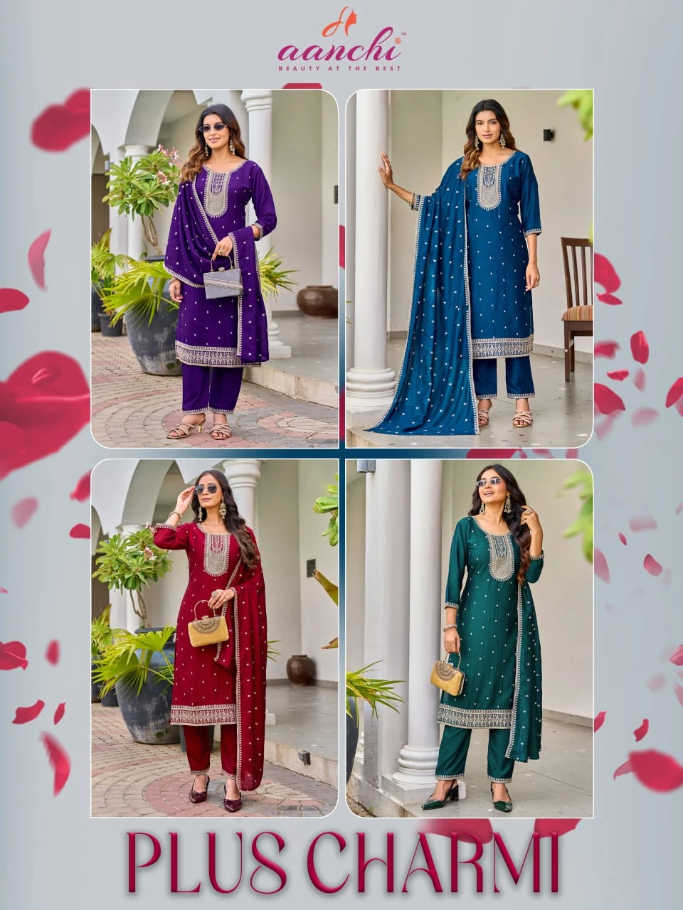 AANCHI Plus Charmi Vichitra Silk Suit Set