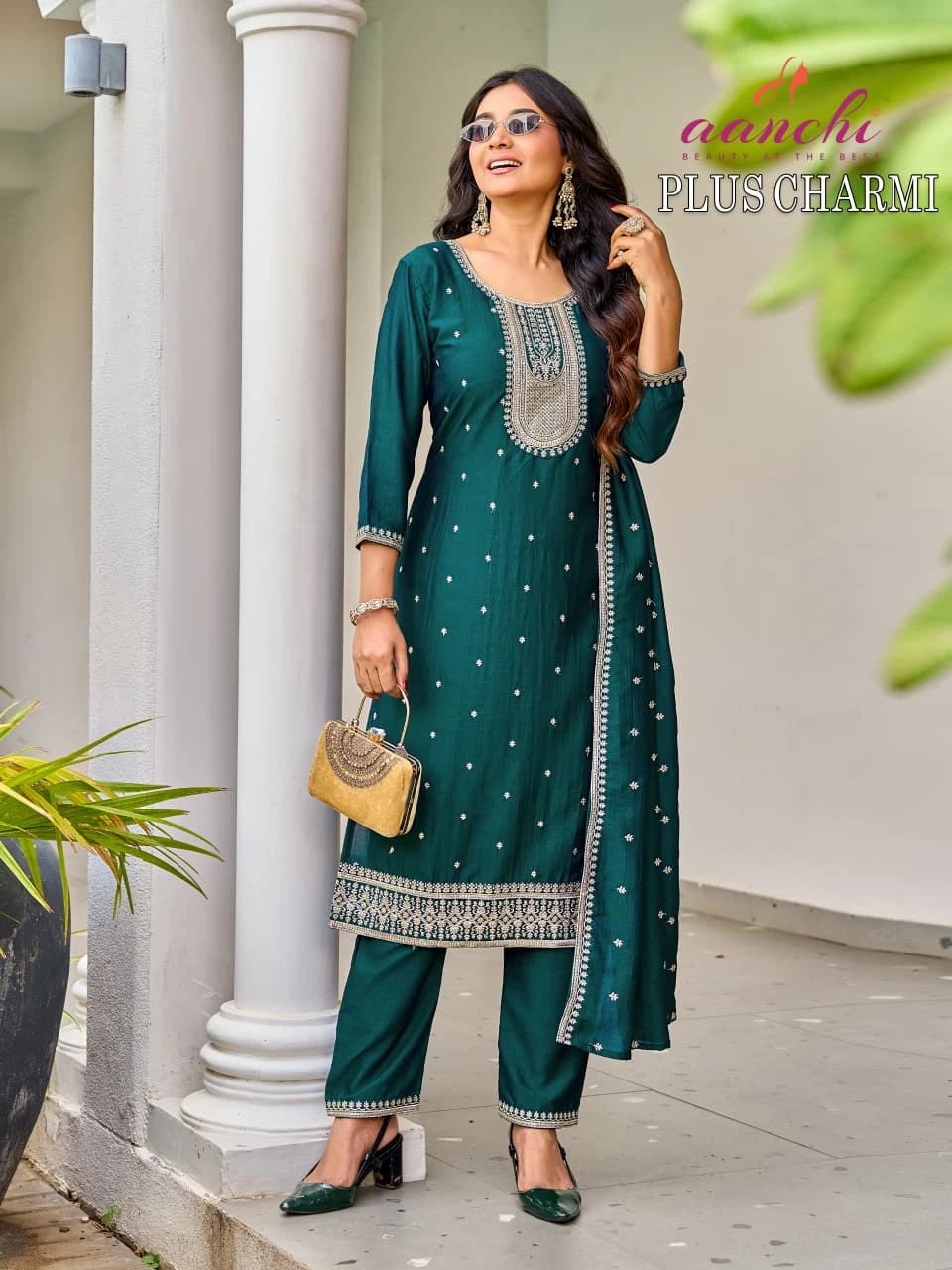 AANCHI Plus Charmi Vichitra Silk Suit Set