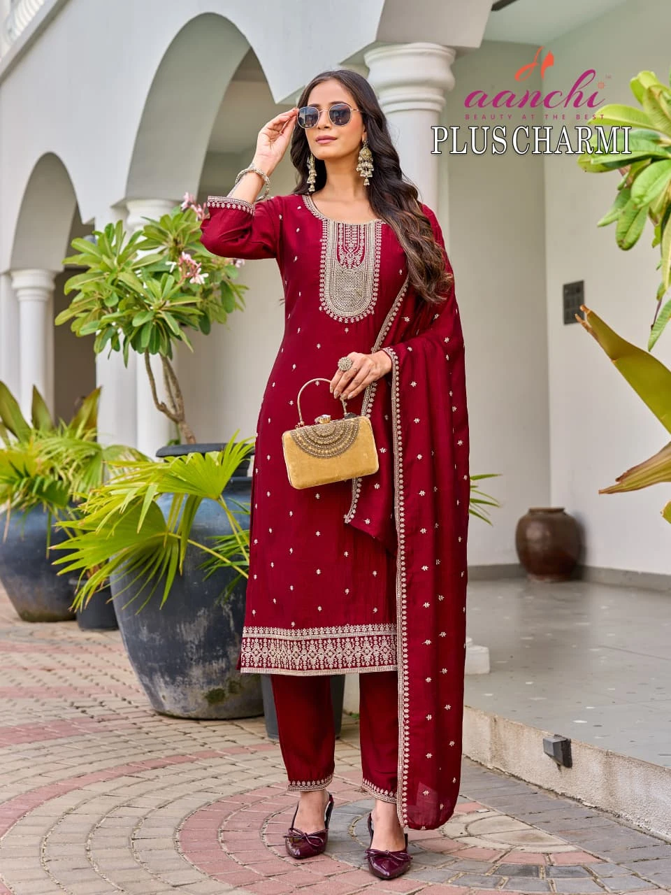 AANCHI Plus Charmi Vichitra Silk Suit Set
