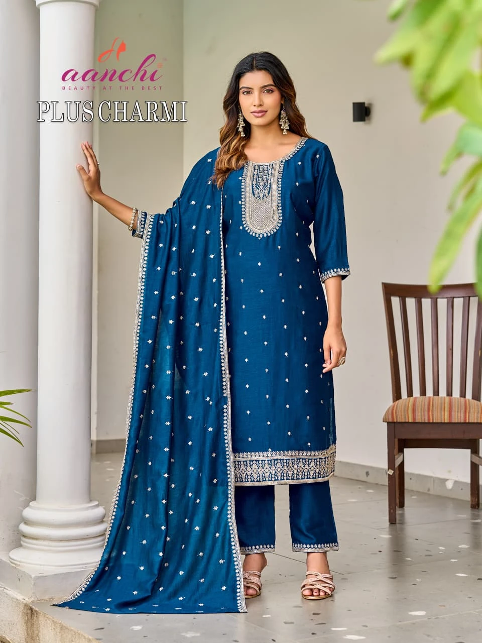 AANCHI Plus Charmi Vichitra Silk Suit Set