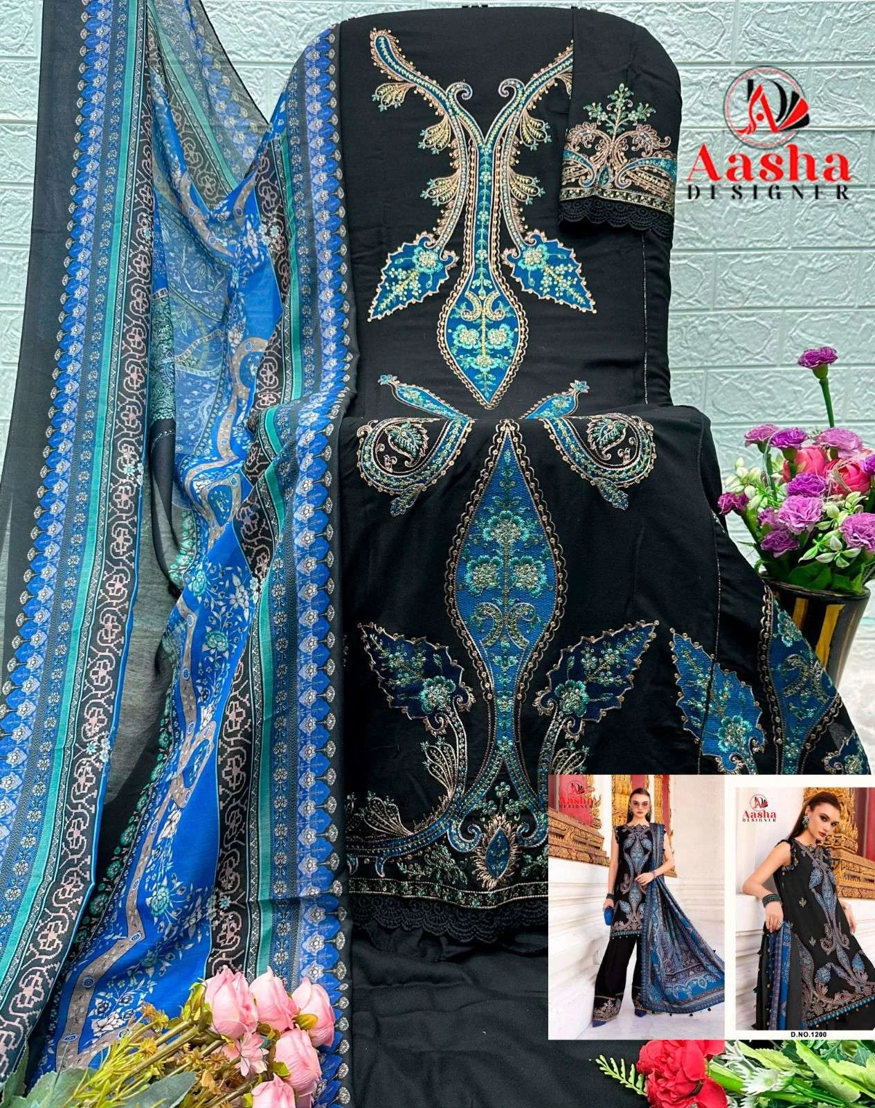 Aasha Designer D No 1195 A B 1200