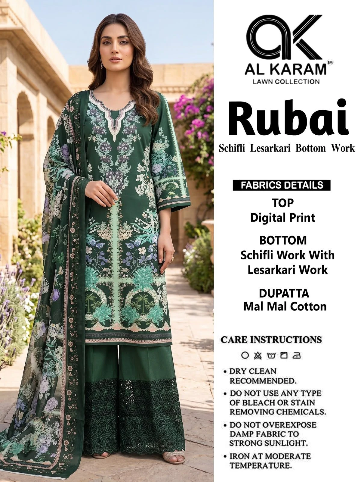 AL KARAM Lawn Collection Rubai Eplice Bottom