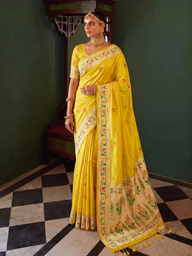 Ast Maheswari Silk Tissue Silk Meena Worked Saree Collection