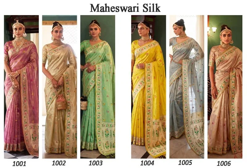 Ast Maheswari Silk Tissue Silk Meena Worked Saree Collection