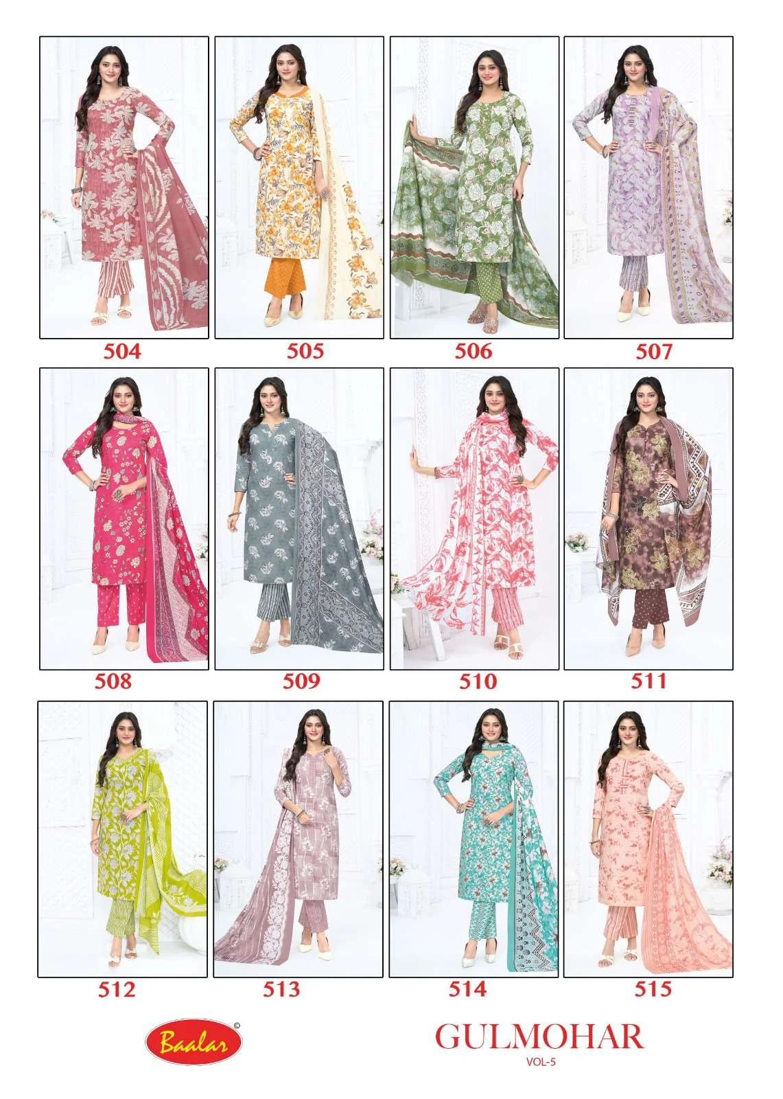 Baalar Gulmohar Vol 05 Lawn Cotton Dress Material