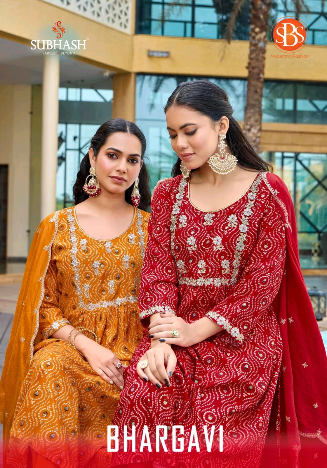 BHARGAVI 3 Piece Embroidered Suit Set