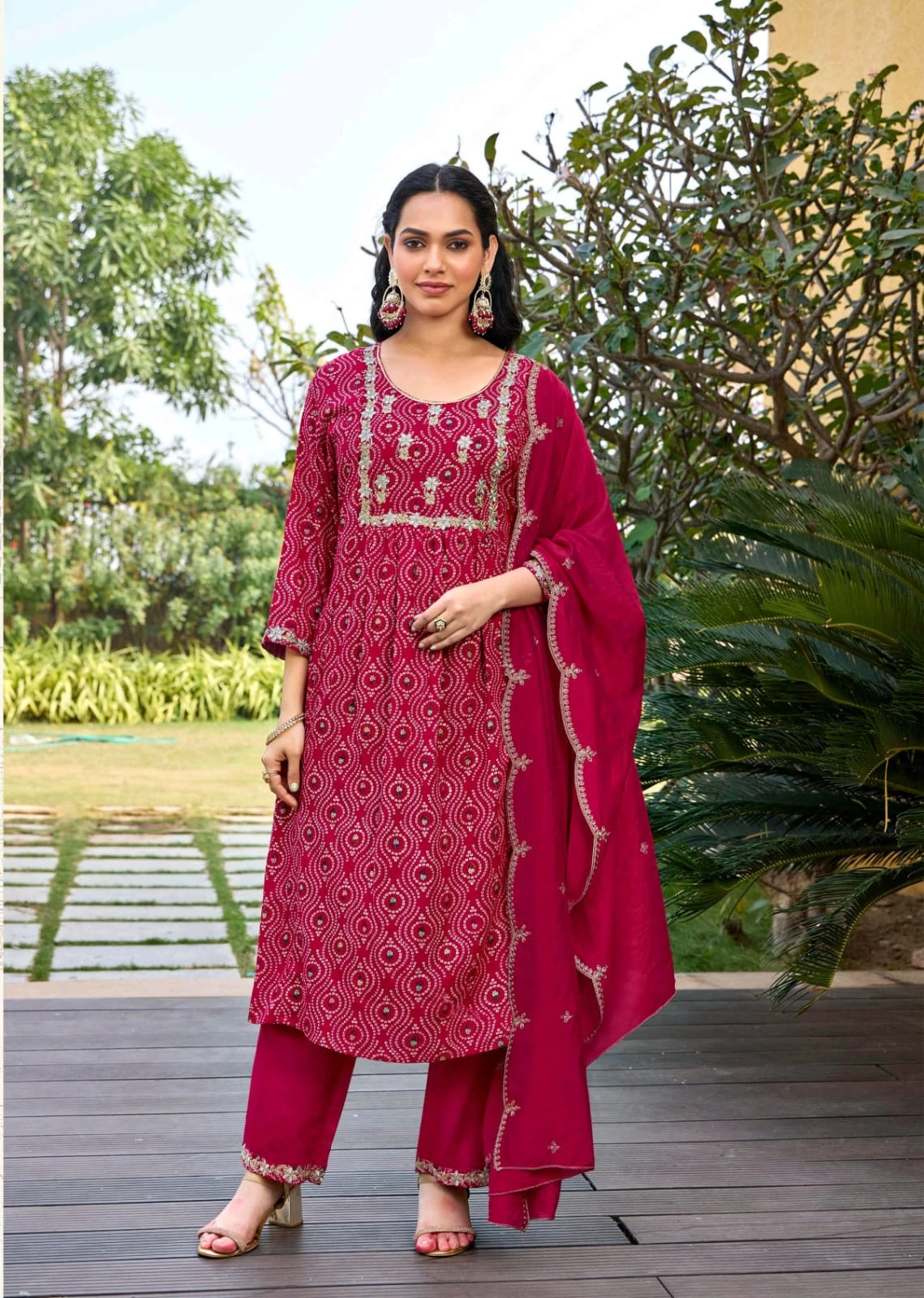 BHARGAVI 3 Piece Embroidered Suit Set