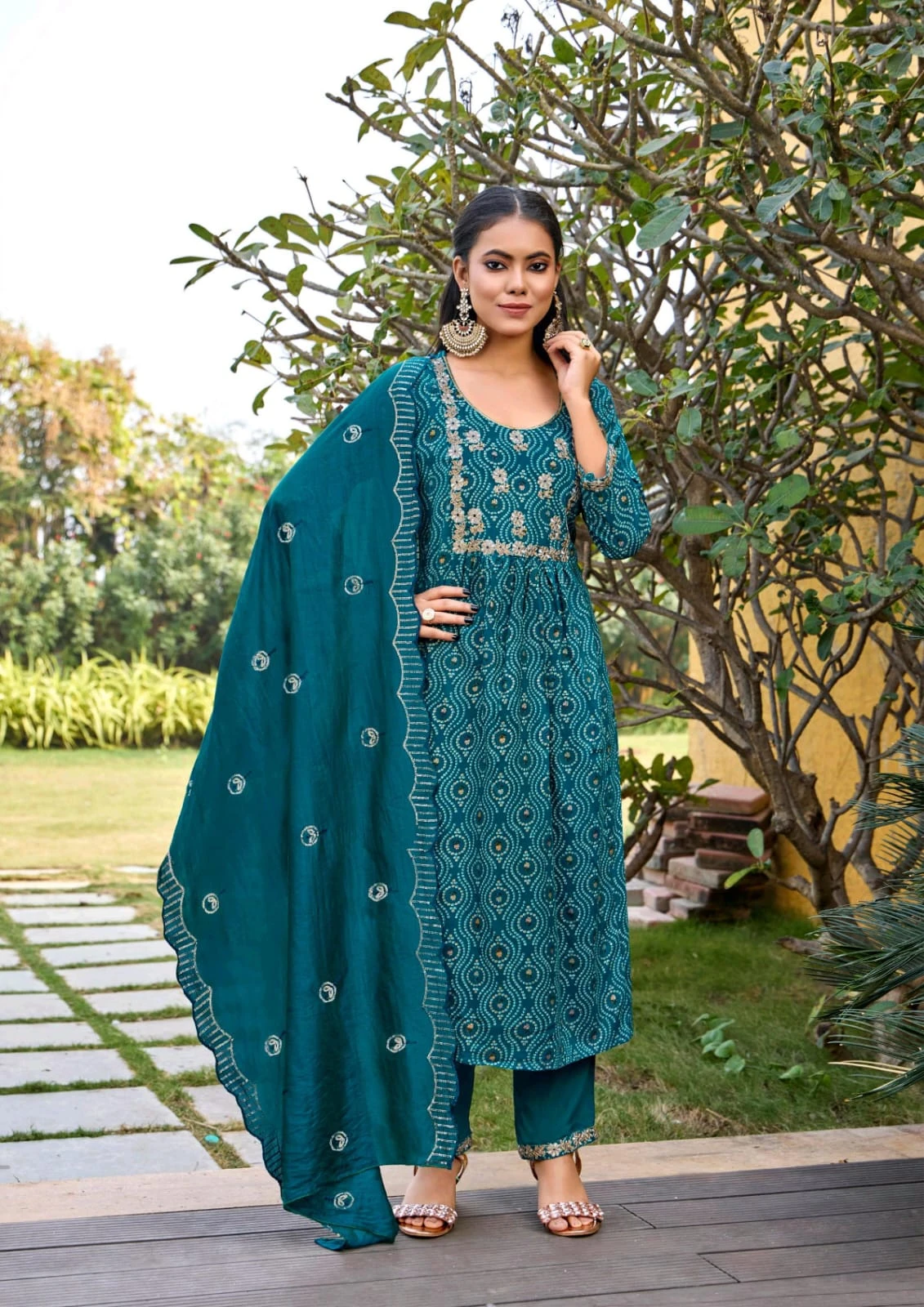 BHARGAVI 3 Piece Embroidered Suit Set
