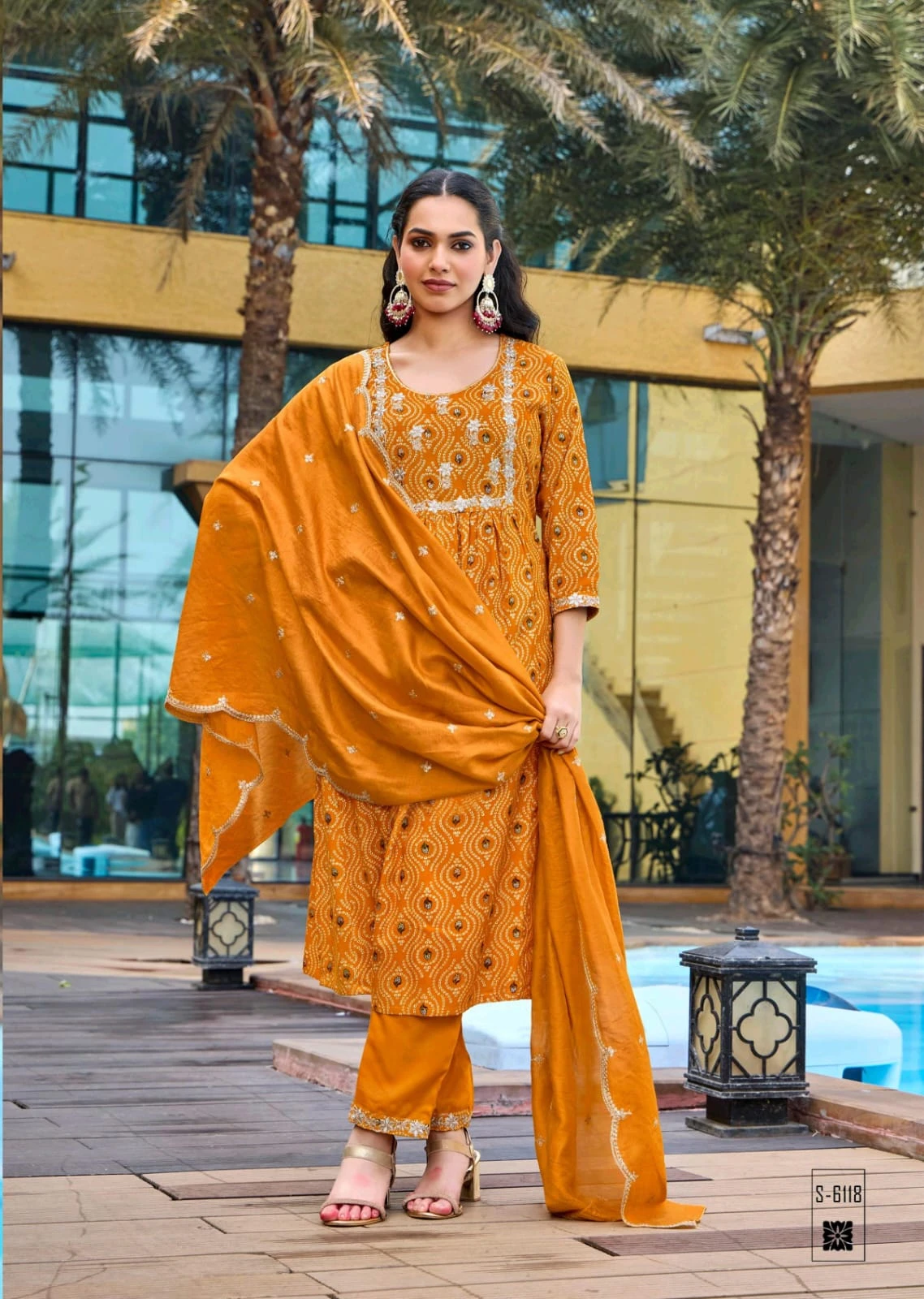 BHARGAVI 3 Piece Embroidered Suit Set