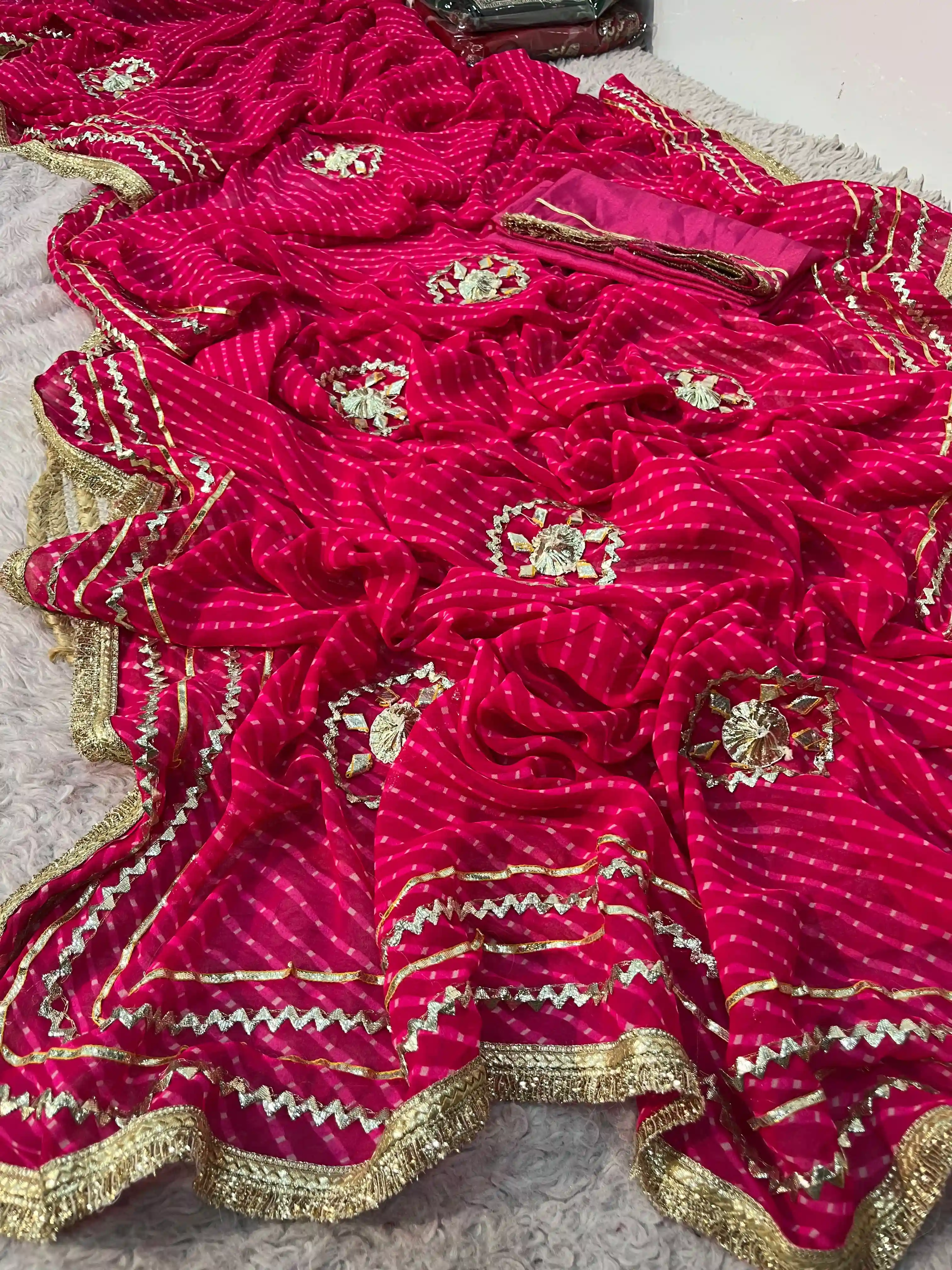 C by C Georgette Mothda Saree