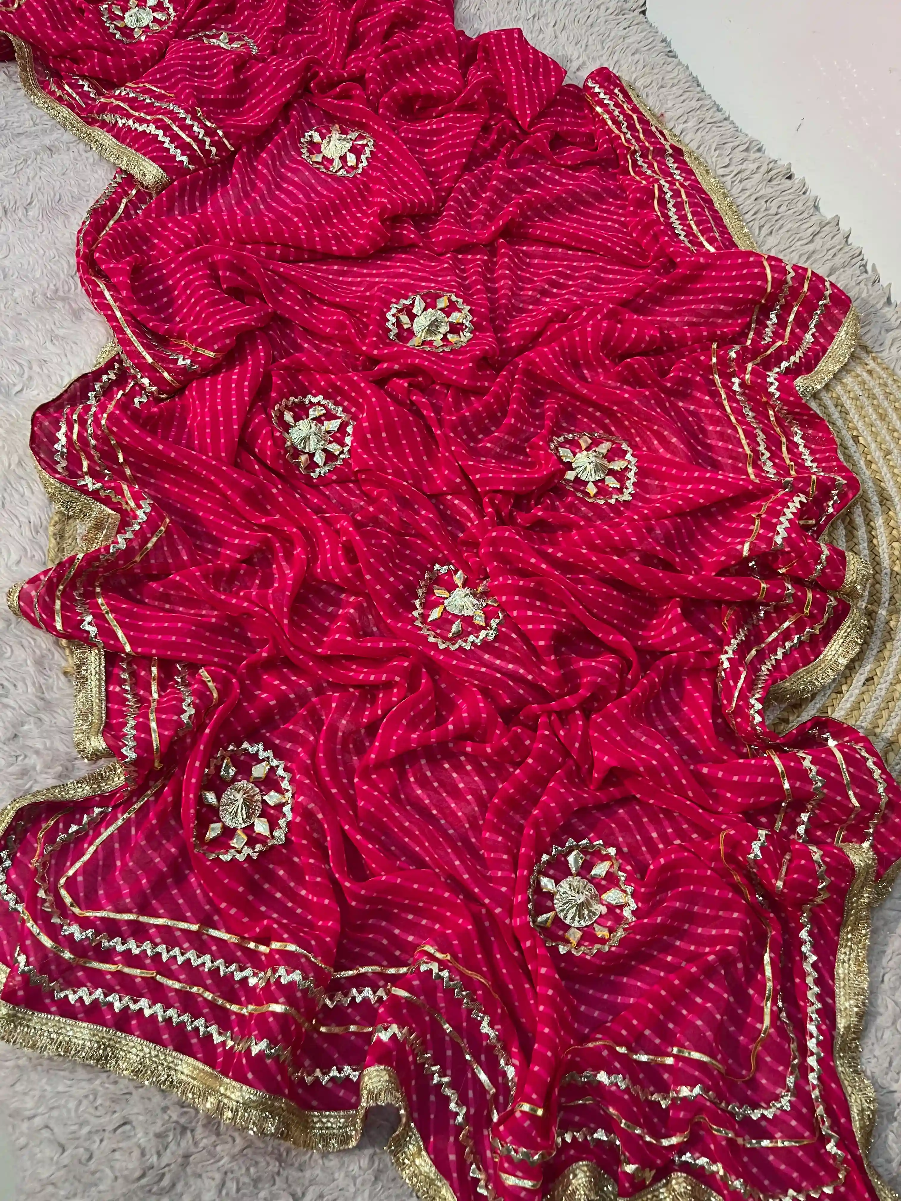 C by C Georgette Mothda Saree