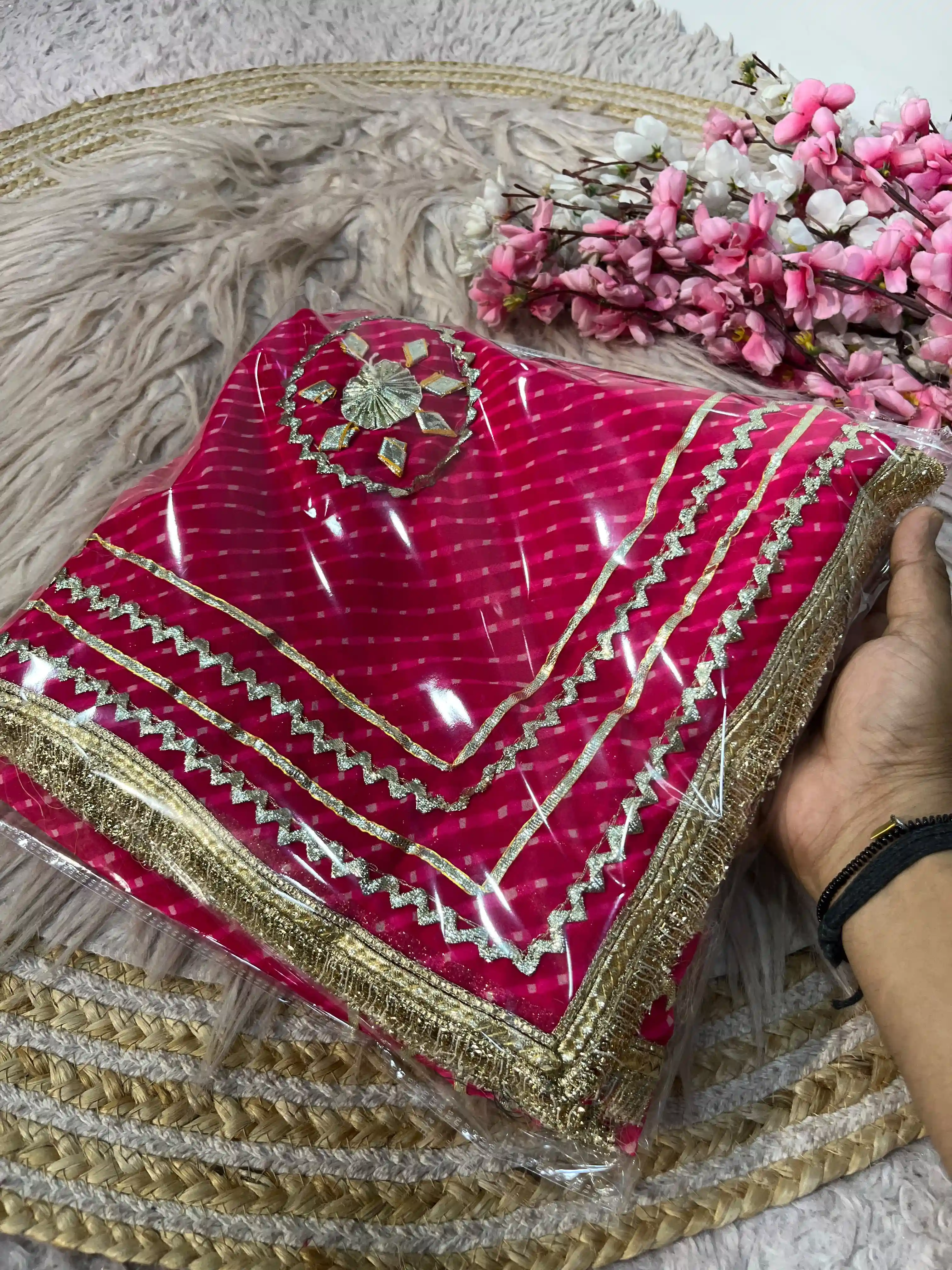 C by C Georgette Mothda Saree