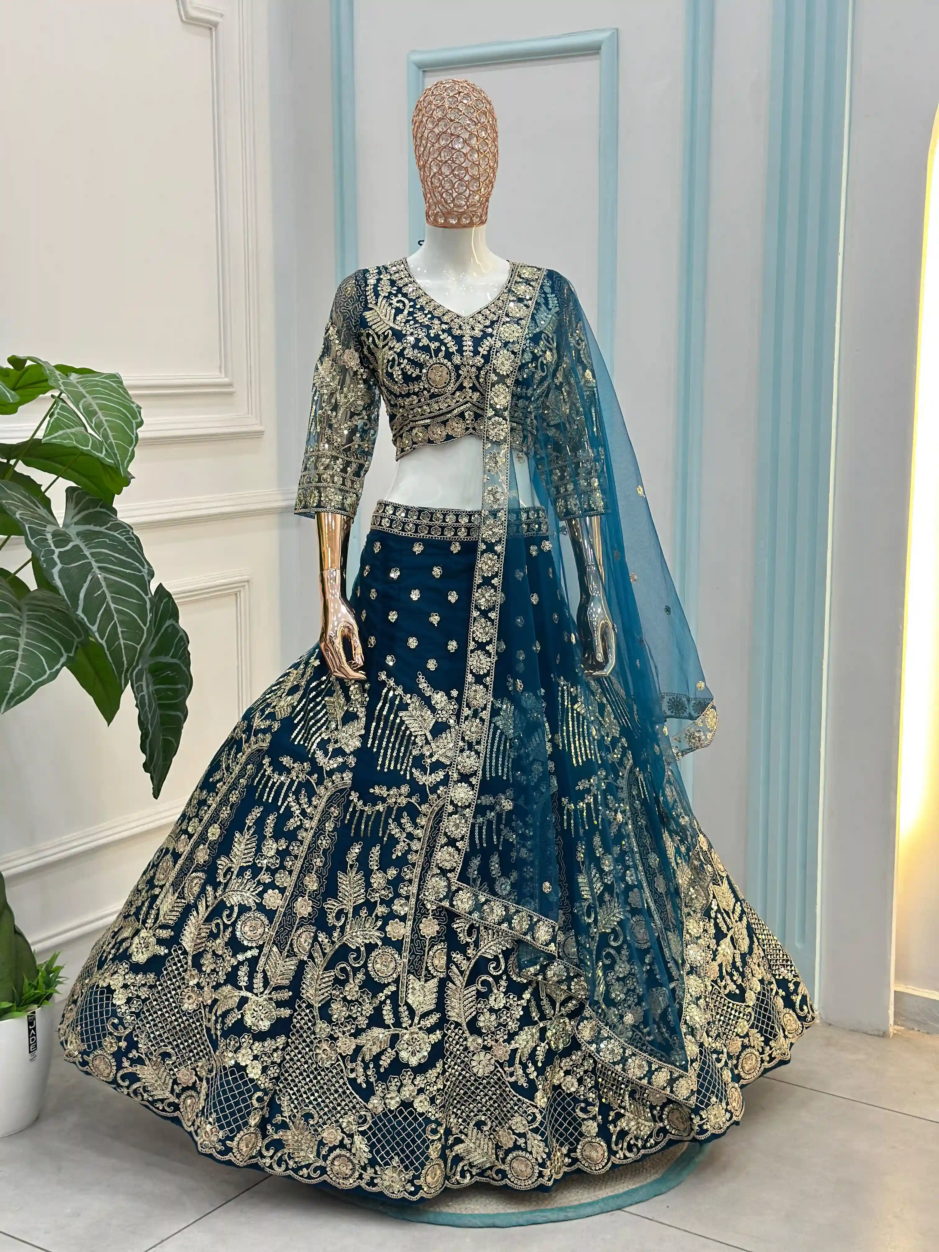 Designer Butterfly Net Lehenga Choli