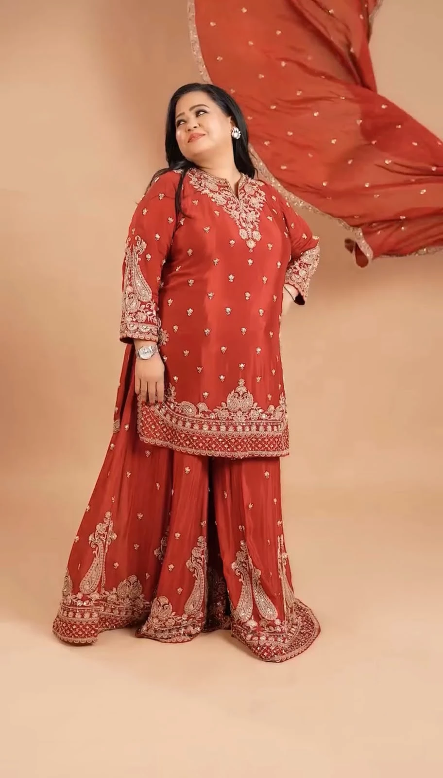 Designer Chinon Embroidered Palazzo Suit Set