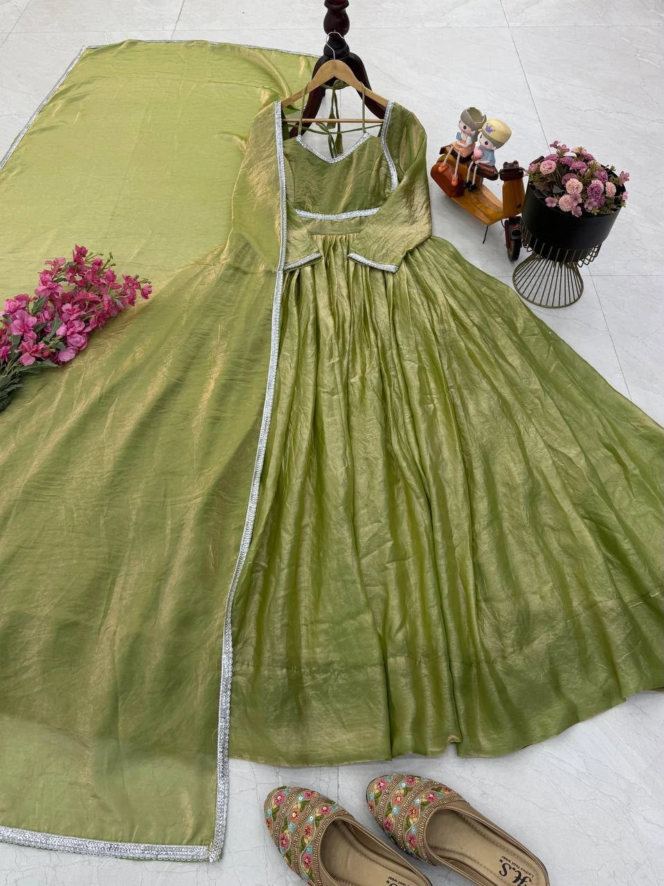 Designer Party Gown & Dupatta Set