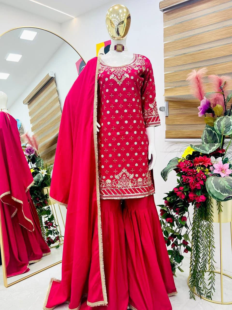Designer Party Wear Sharara Suit & Dupatta Set