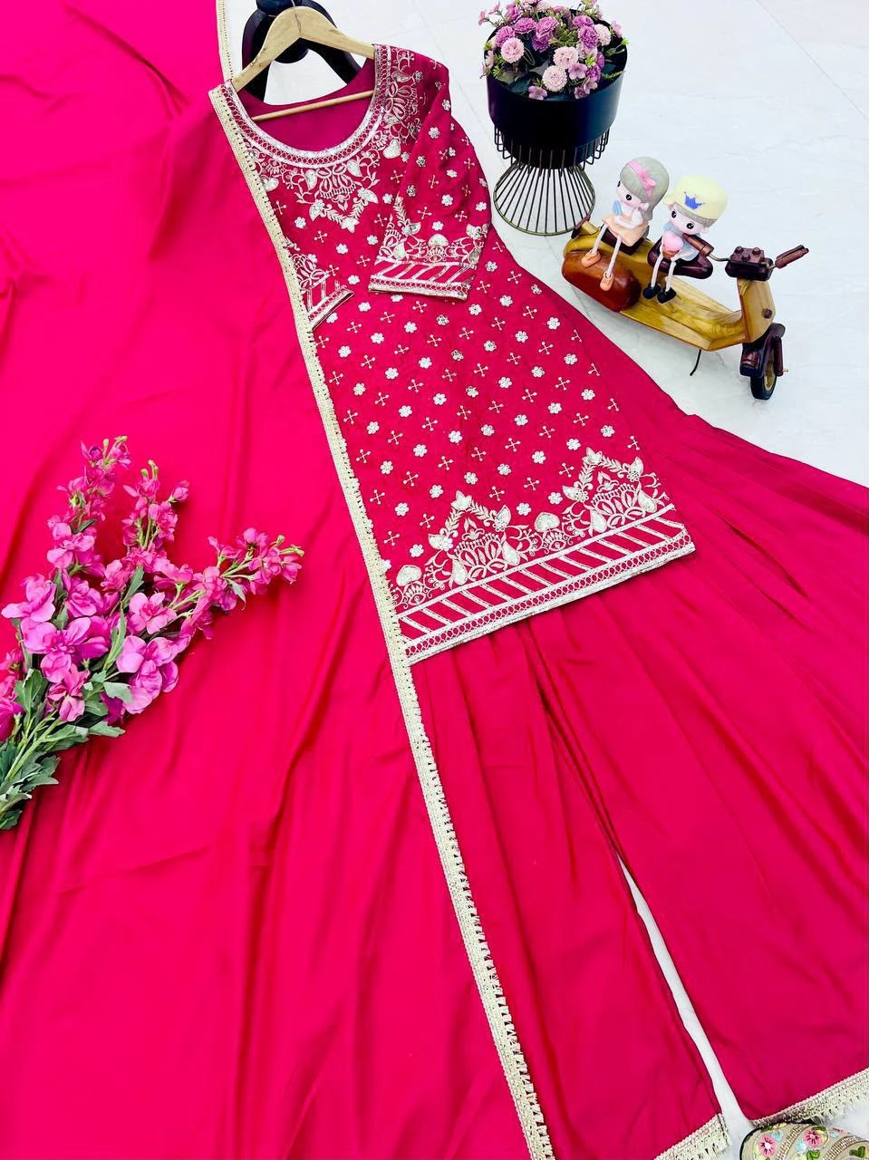 Designer Party Wear Sharara Suit & Dupatta Set
