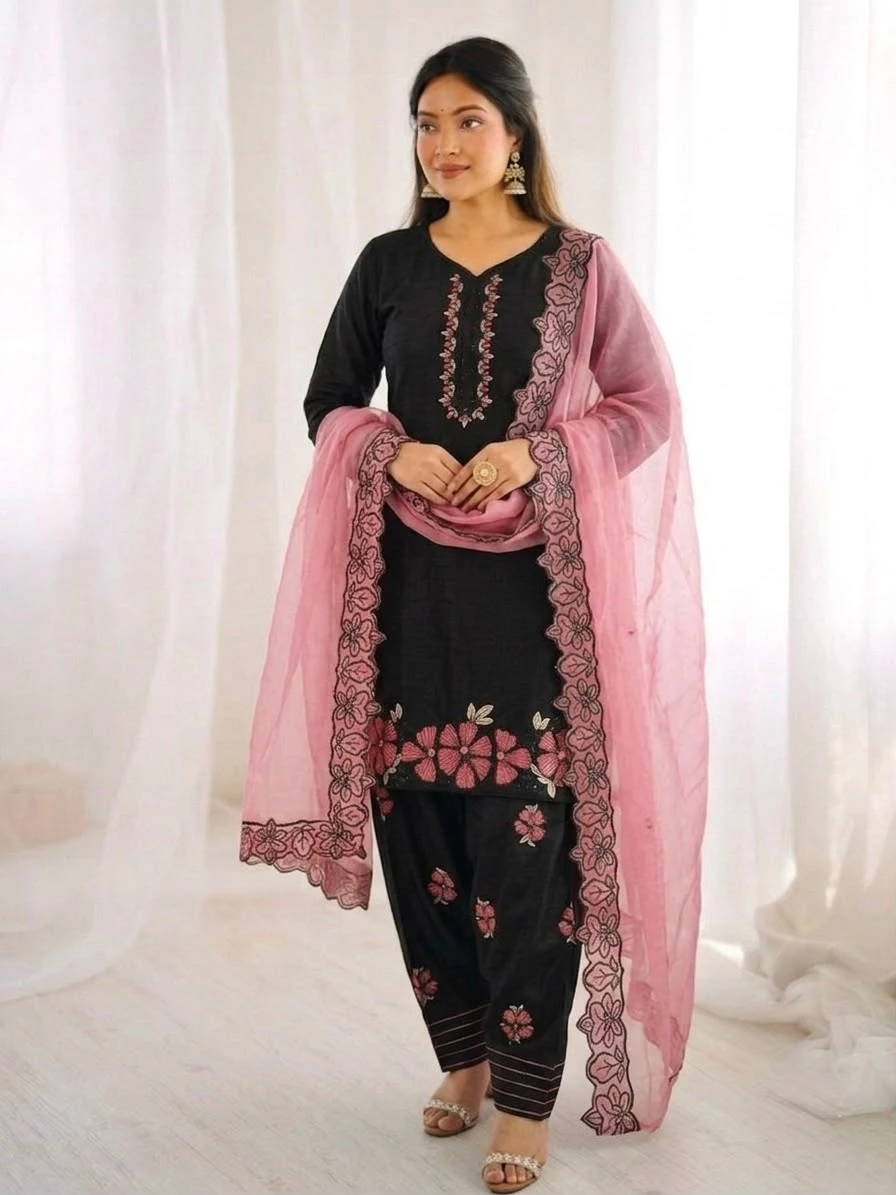 Designer Roman Glass Silk Farshi Pant Set