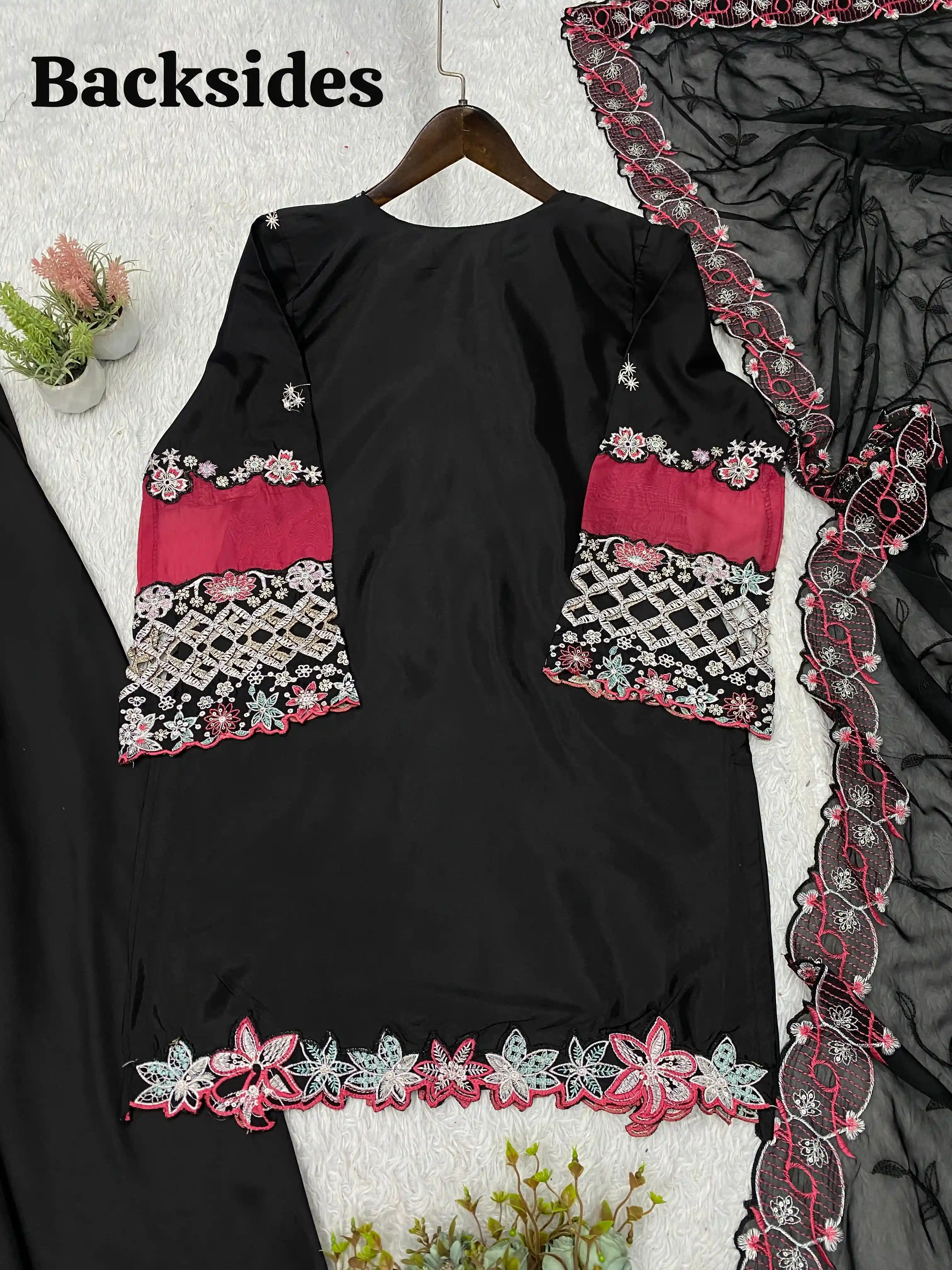 Designer Wedding Wear Sequence Embroidered Palazzo Set