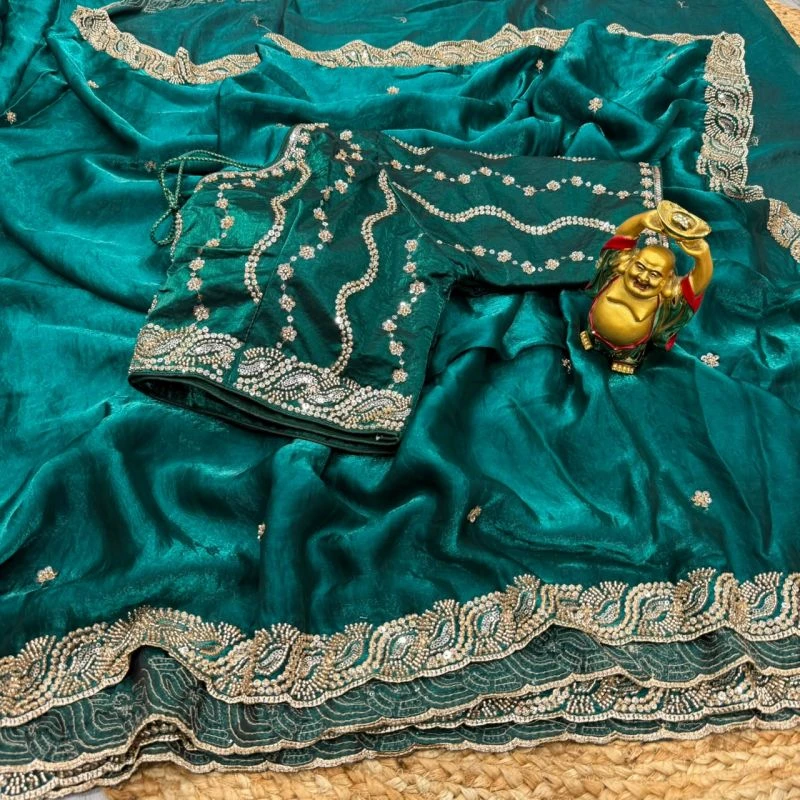 Ds 2001 Space Silk Sequence Cutdana Worked Premium Saree Collection