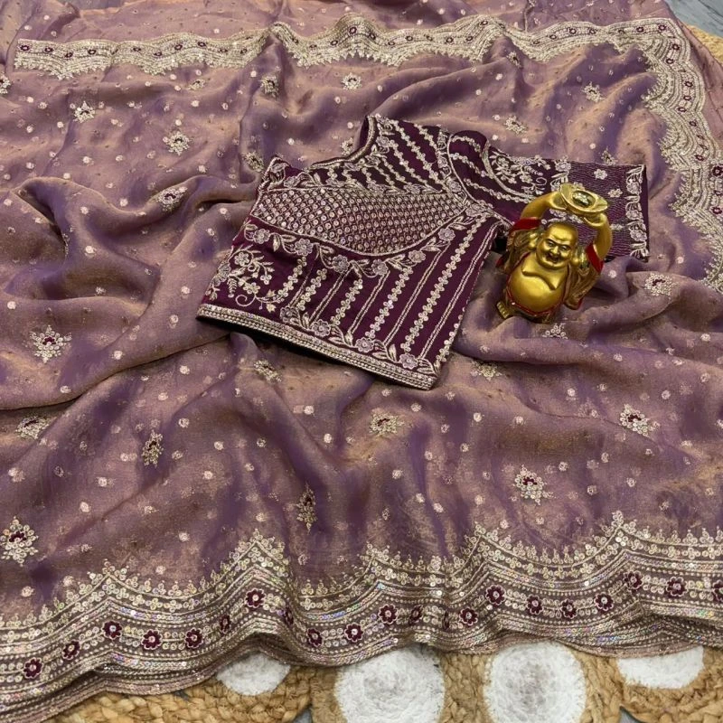 Ds 821 Nc Moss Sequence Worked Designer Saree Collection