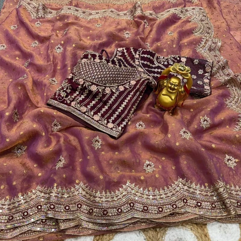 Ds 821 Nc Moss Sequence Worked Designer Saree Collection