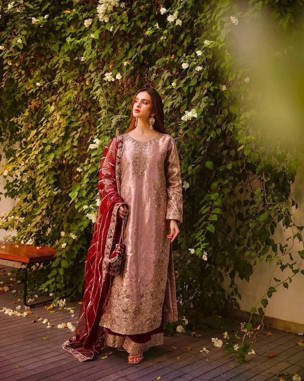 Eid Special Fancy Top Palazzo & Dupatta Set