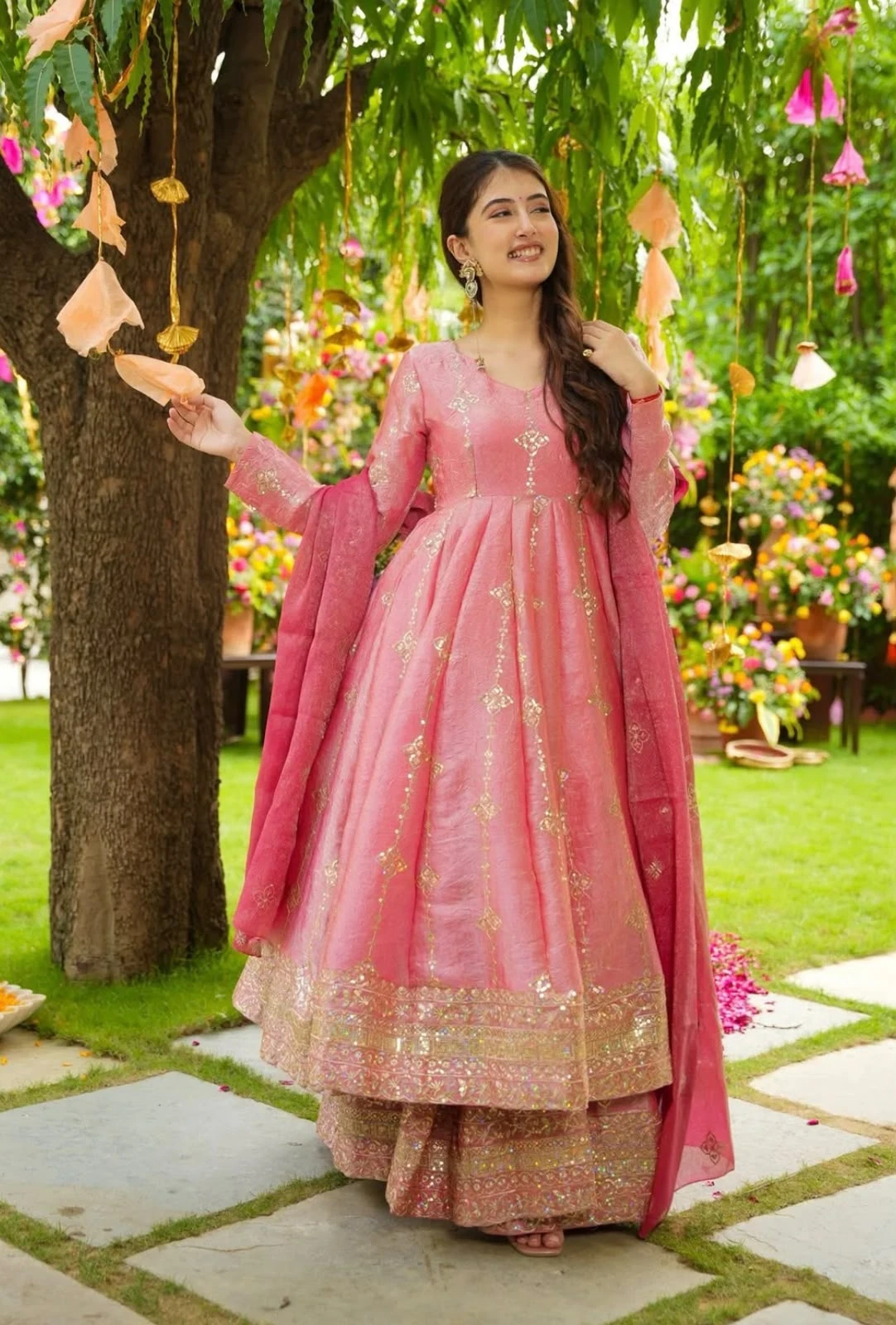 Elegant Heavy Embroidered Sequence Work Suit Set